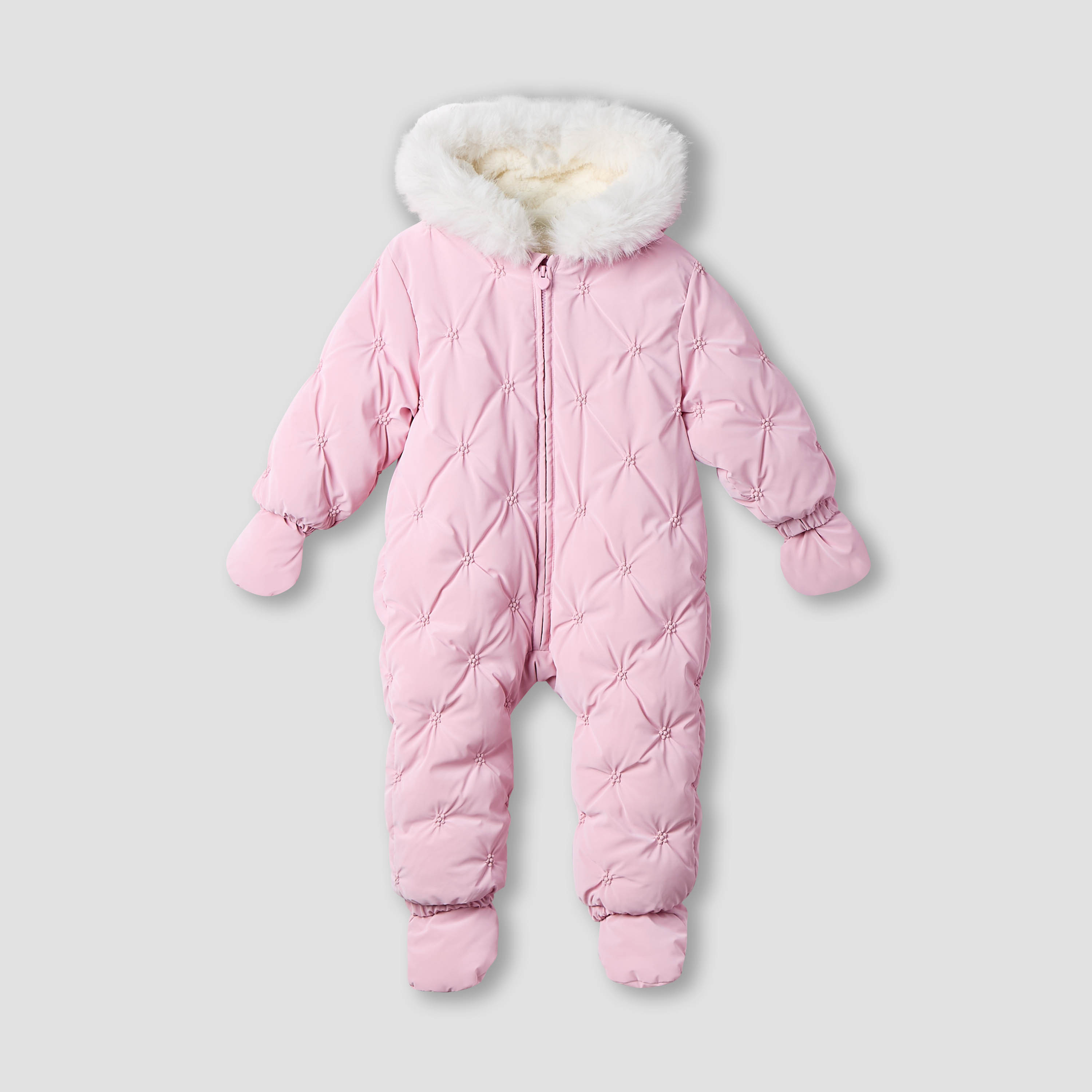 Juniors Hooded Neck Heavy Coverall with Zip Closure - Polyester - Long Sleeves-baby-girls-clothing-winterwear-bodysuits-image-1