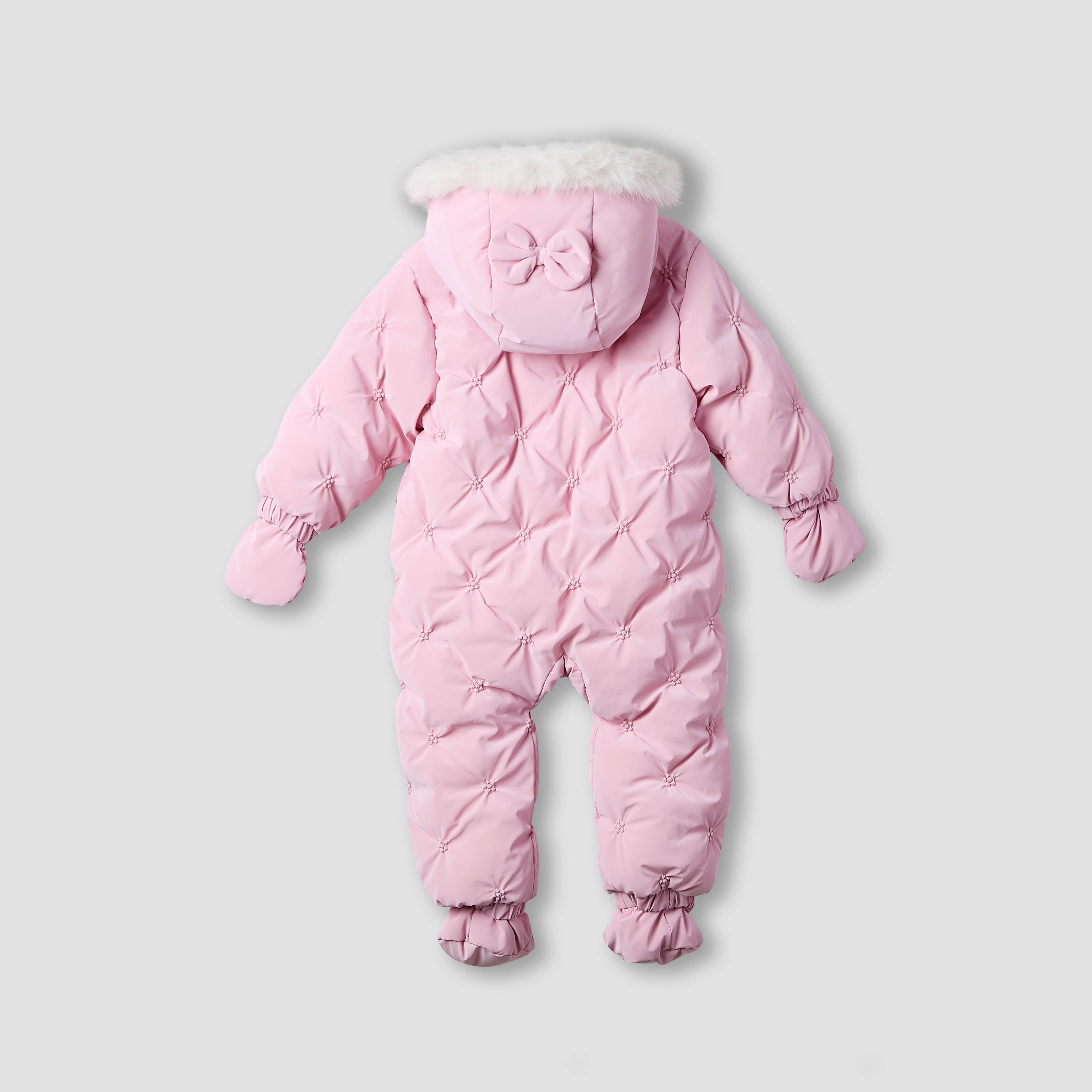 Juniors Hooded Neck Heavy Coverall with Zip Closure - Polyester - Long Sleeves-baby-girls-clothing-winterwear-bodysuits-image-2