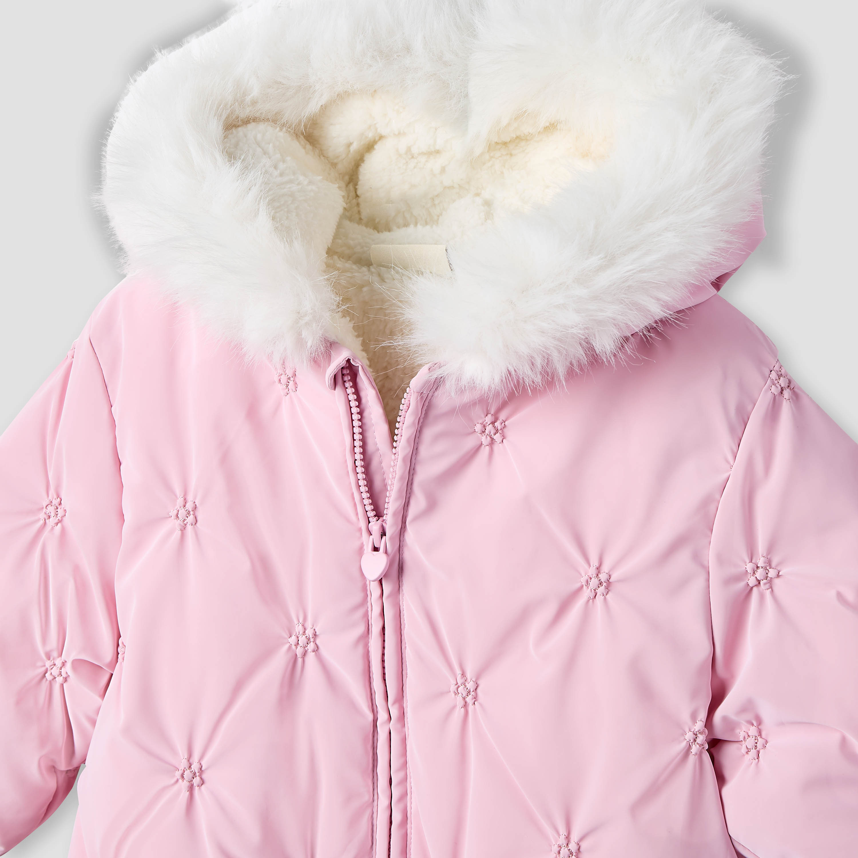 Juniors Hooded Neck Heavy Coverall with Zip Closure - Polyester - Long Sleeves-baby-girls-clothing-winterwear-bodysuits-image-3