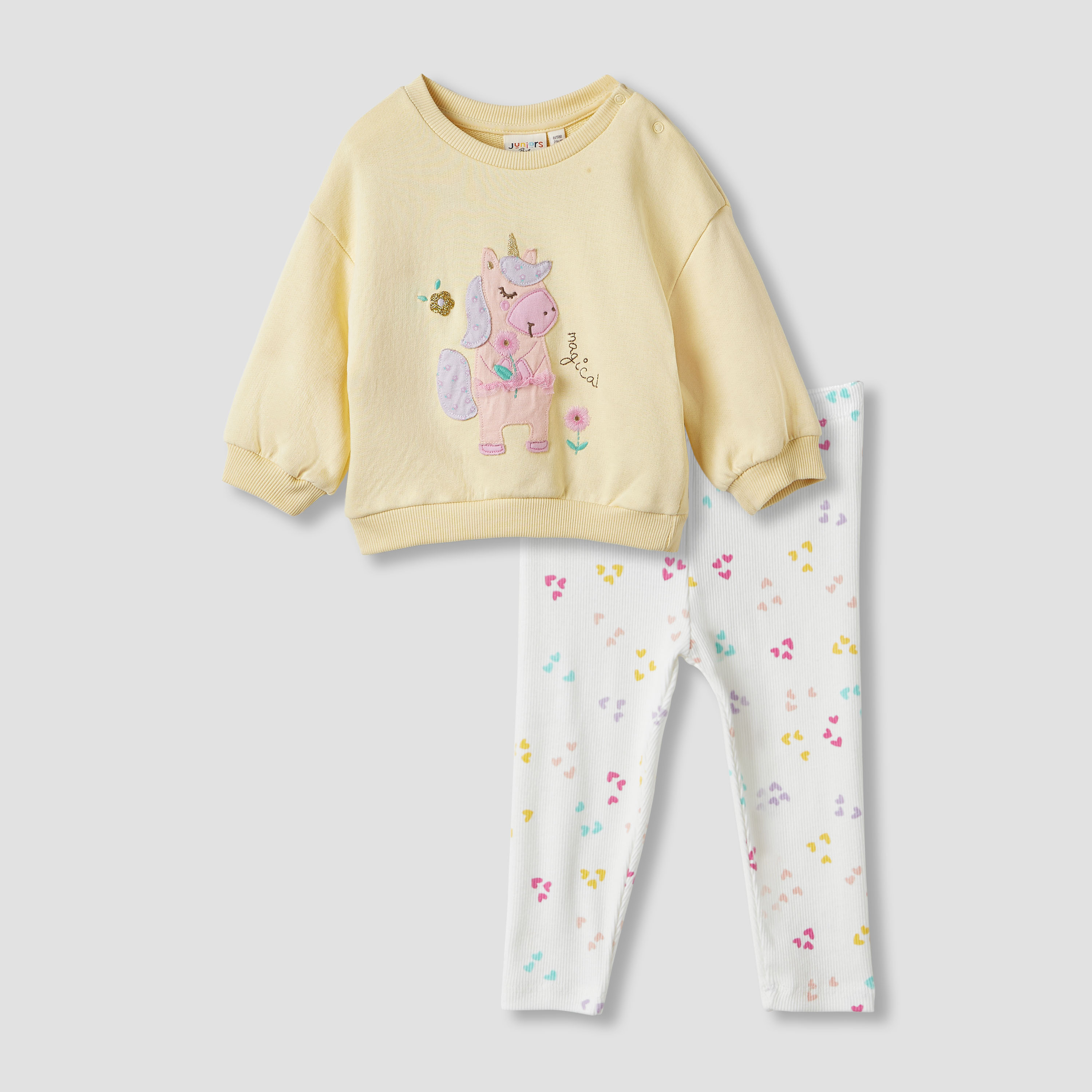 Juniors Unicorn Print Sweatshirt and Leggings Set-baby-girls-clothing-setsandcoords-image-1