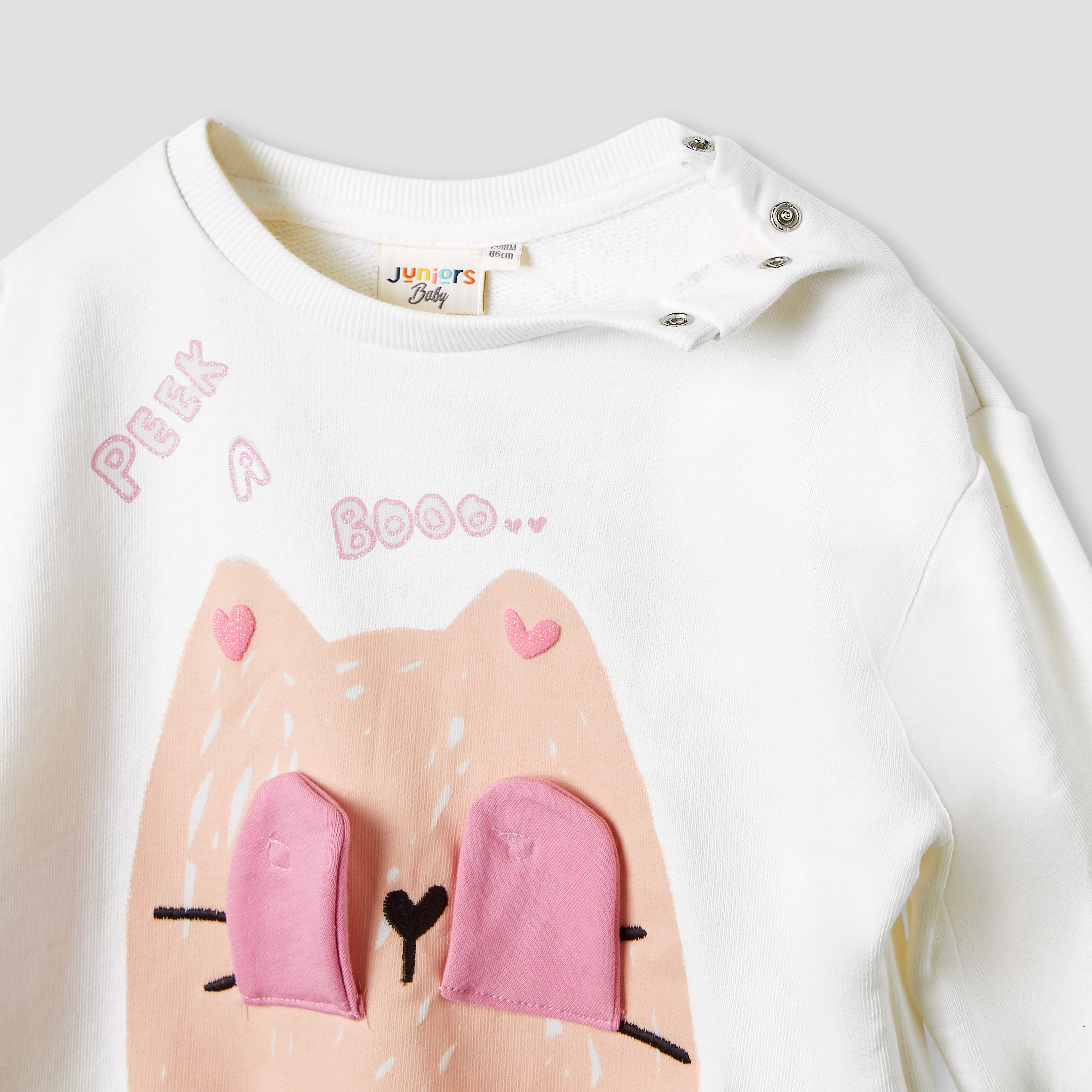 طقم بنطلون ليقنز وسويت شيرت بتزيينات قطة من جونيورز-baby-girls-clothing-setsandcoords-image-4