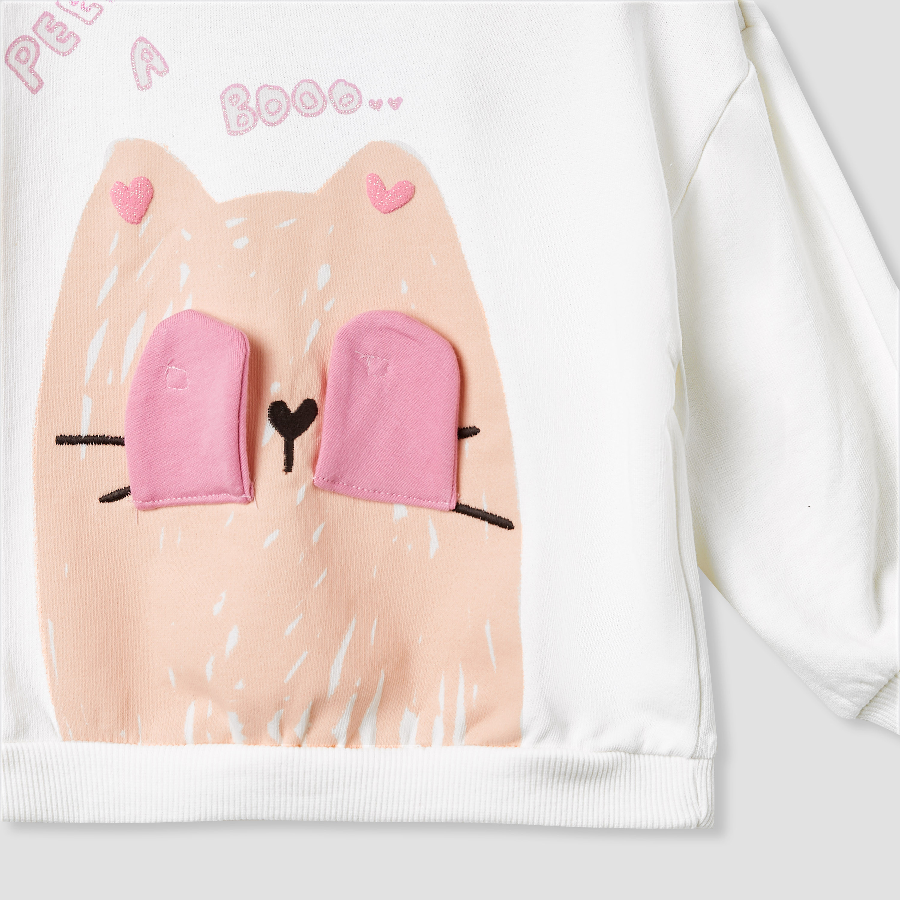 طقم بنطلون ليقنز وسويت شيرت بتزيينات قطة من جونيورز-baby-girls-clothing-setsandcoords-image-3