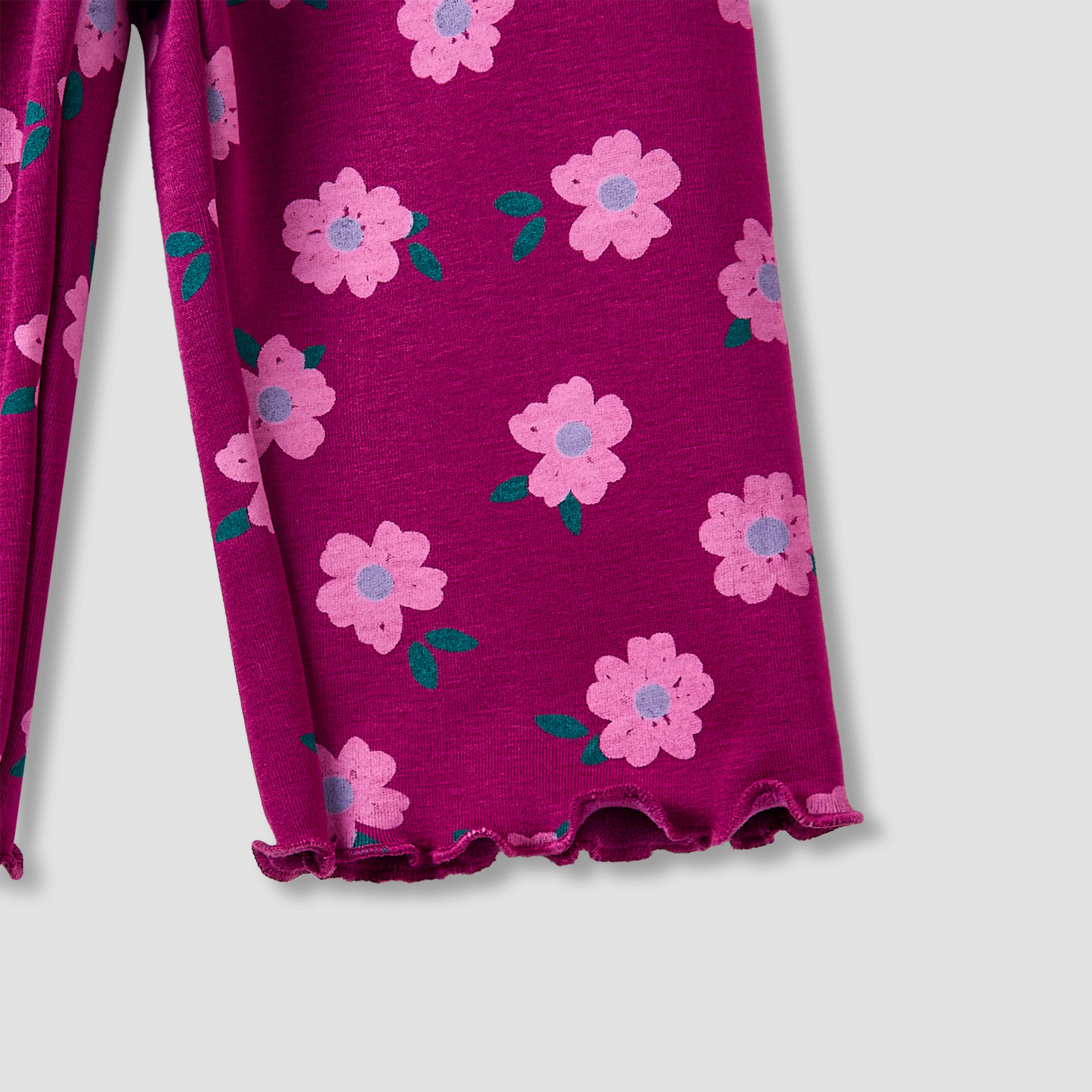 Juniors Girls T-shirt and Pants Set with Floral Print - Long Sleeves - Crew-baby-girls-clothing-setsandcoords-image-6