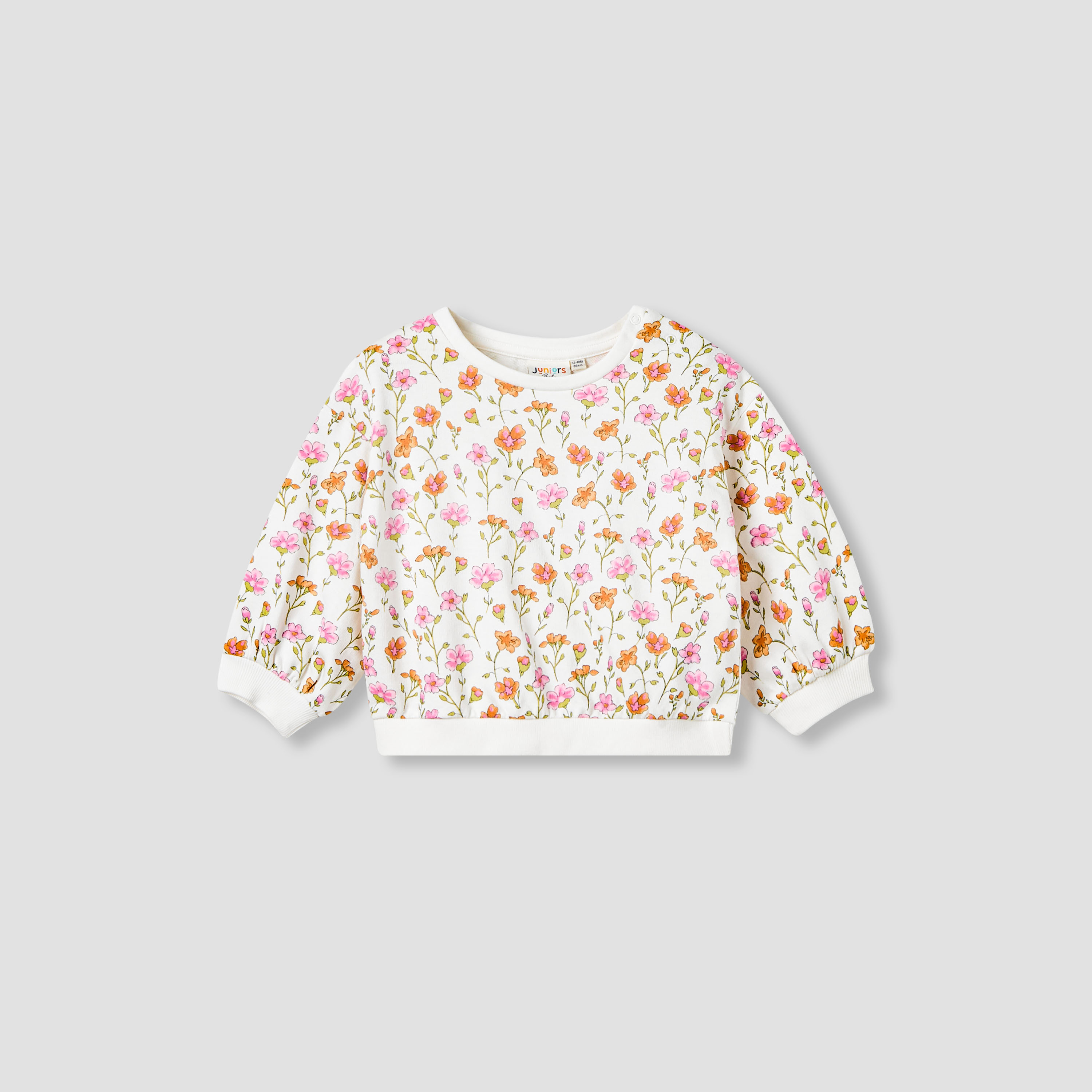 Juniors Crew Neck Long Sleeves Sweatshirt and Pants Set with Floral Print-baby-girls-clothing-setsandcoords-image-2