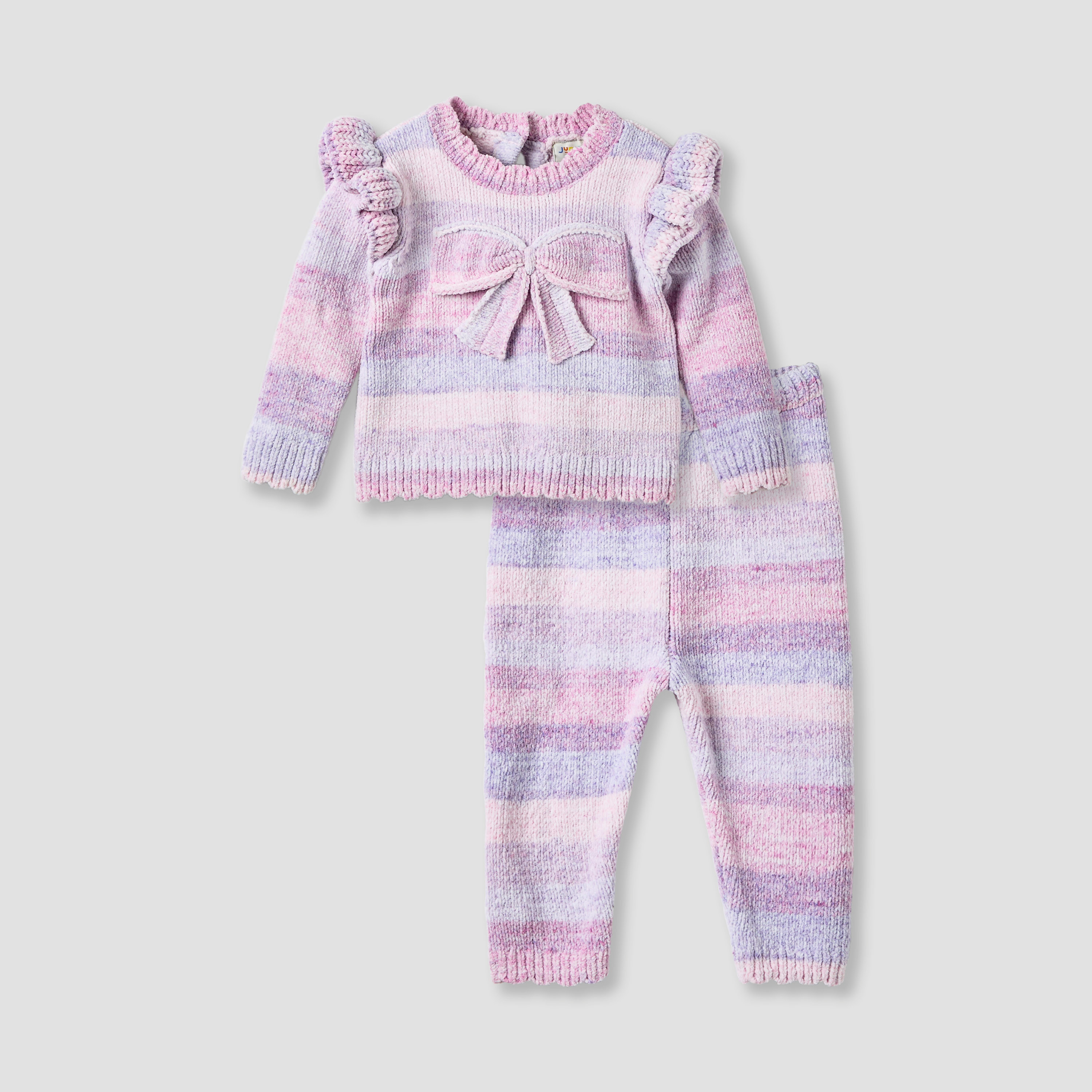 Juniors Bow Accent Sweater and Pants Set-baby-girls-clothing-setsandcoords-image-1