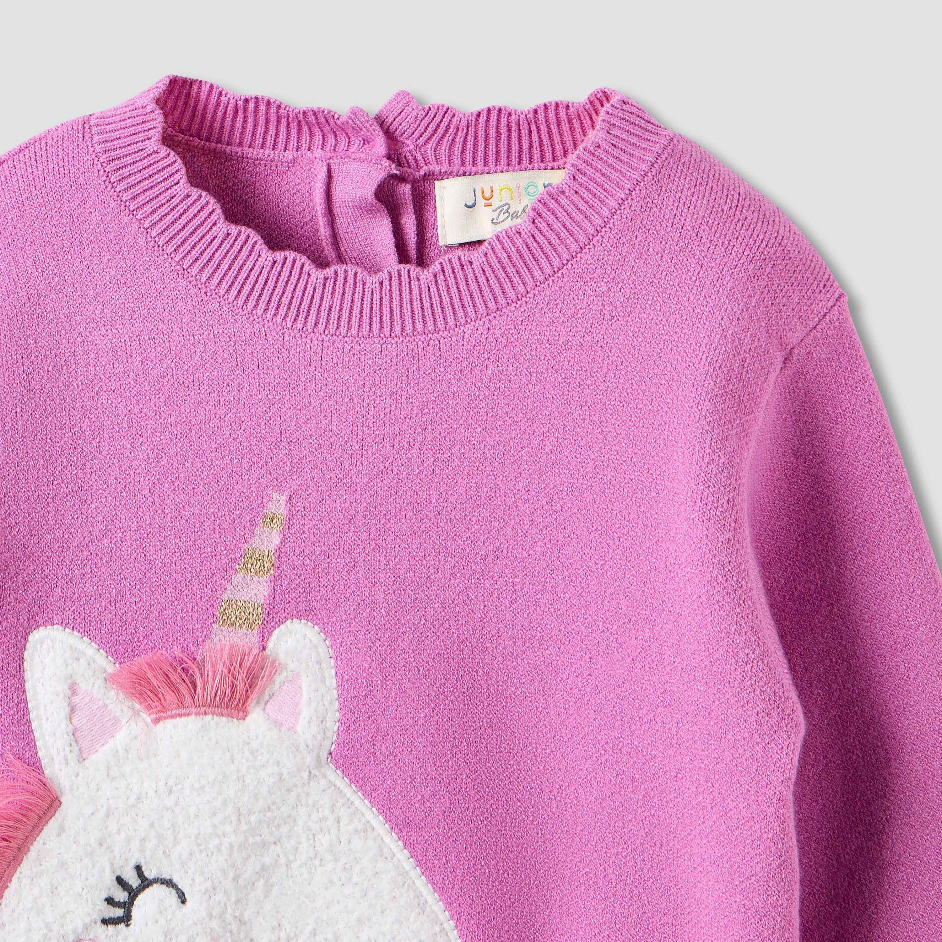 Juniors Unicorn Applique Sweater and Flared Pants Set-baby-girls-clothing-setsandcoords-image-4