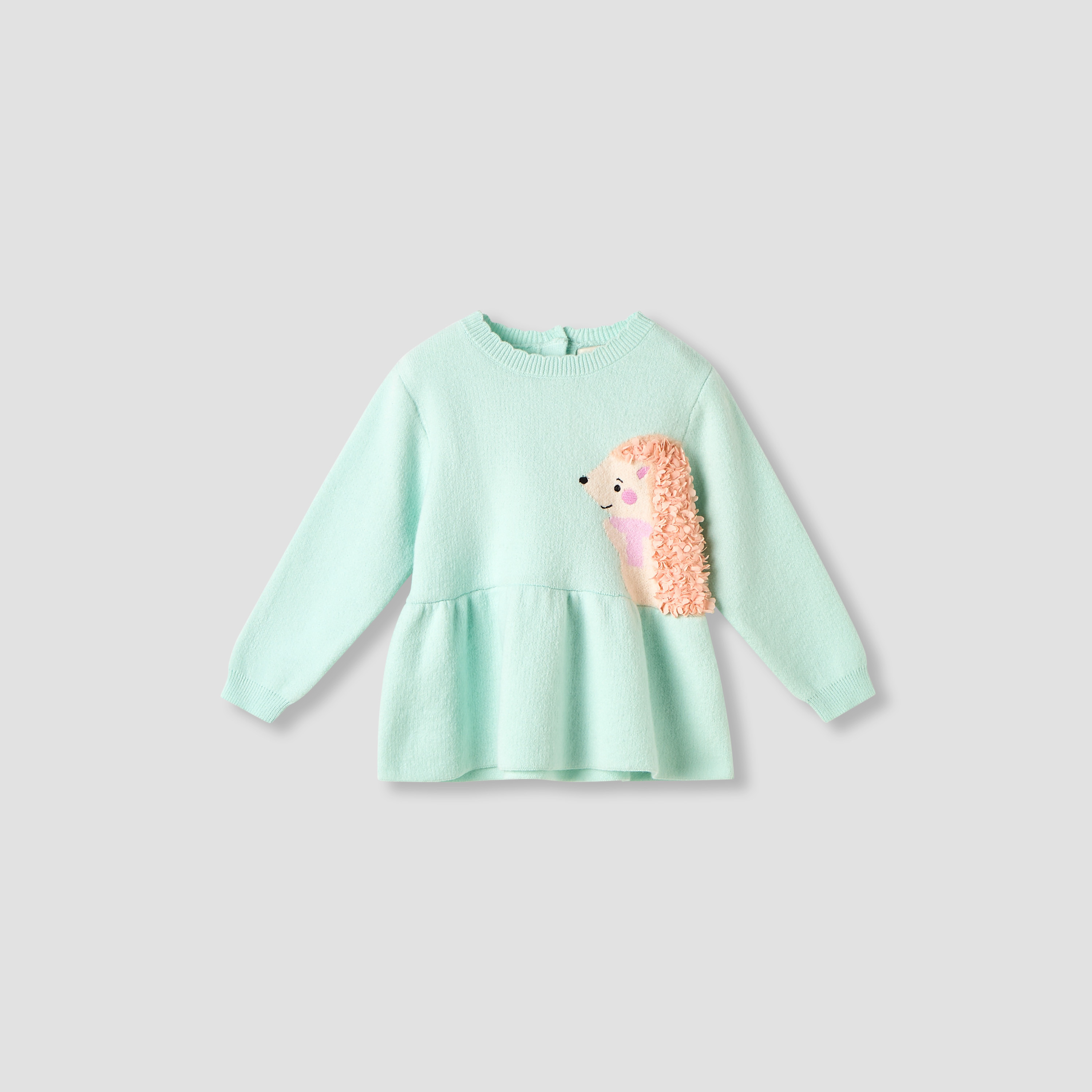 Juniors Round Neck Long Sleeve Peplum Sweater and Pants Set with Applique Accent-baby-girls-clothing-setsandcoords-image-2