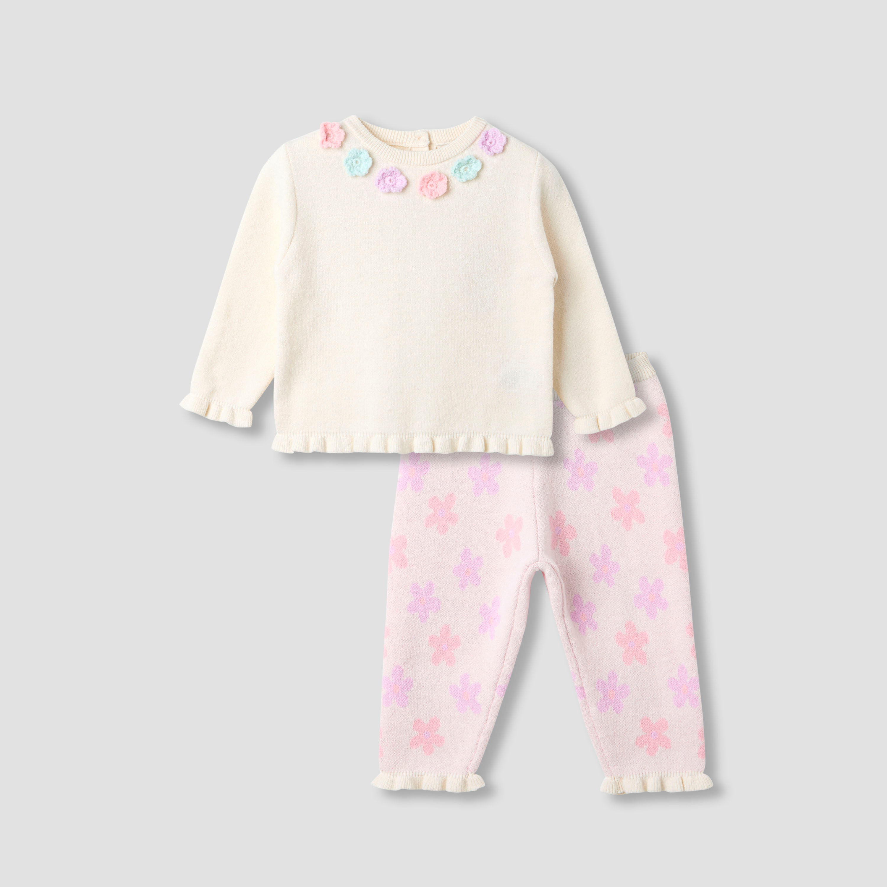 Juniors Floral Applique Top and Leggings Set-baby-girls-clothing-setsandcoords-image-1