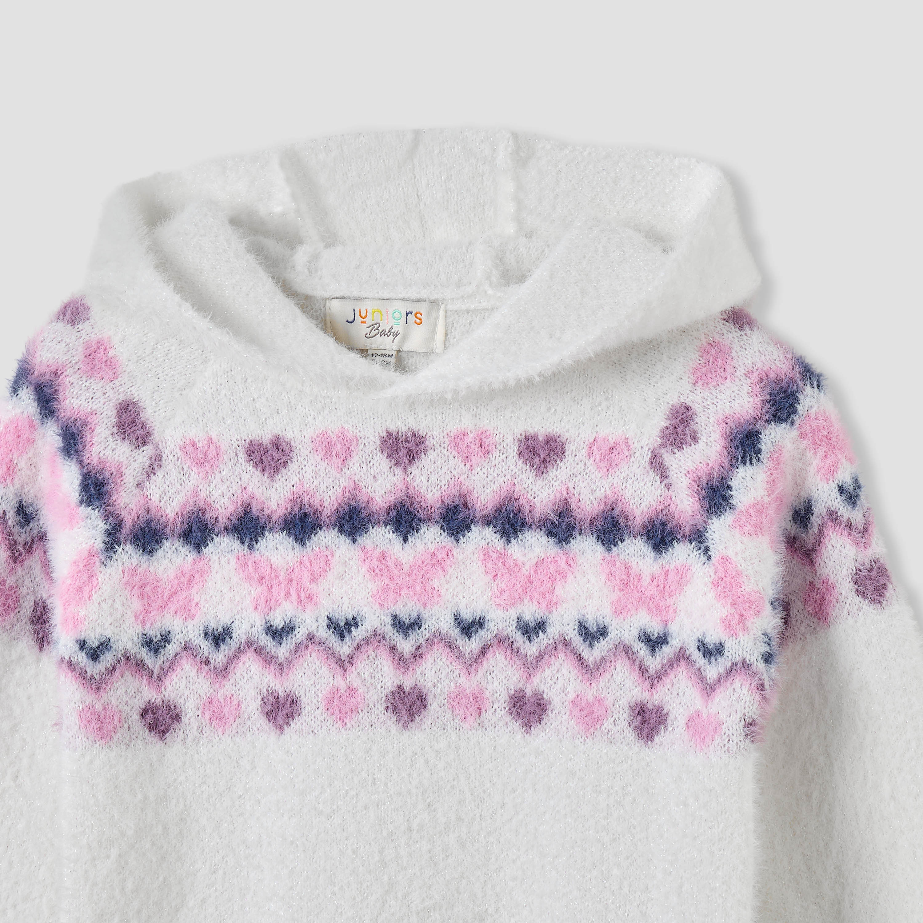 Juniors Heart Print Hooded Sweater and Pants Set-baby-girls-clothing-setsandcoords-image-4