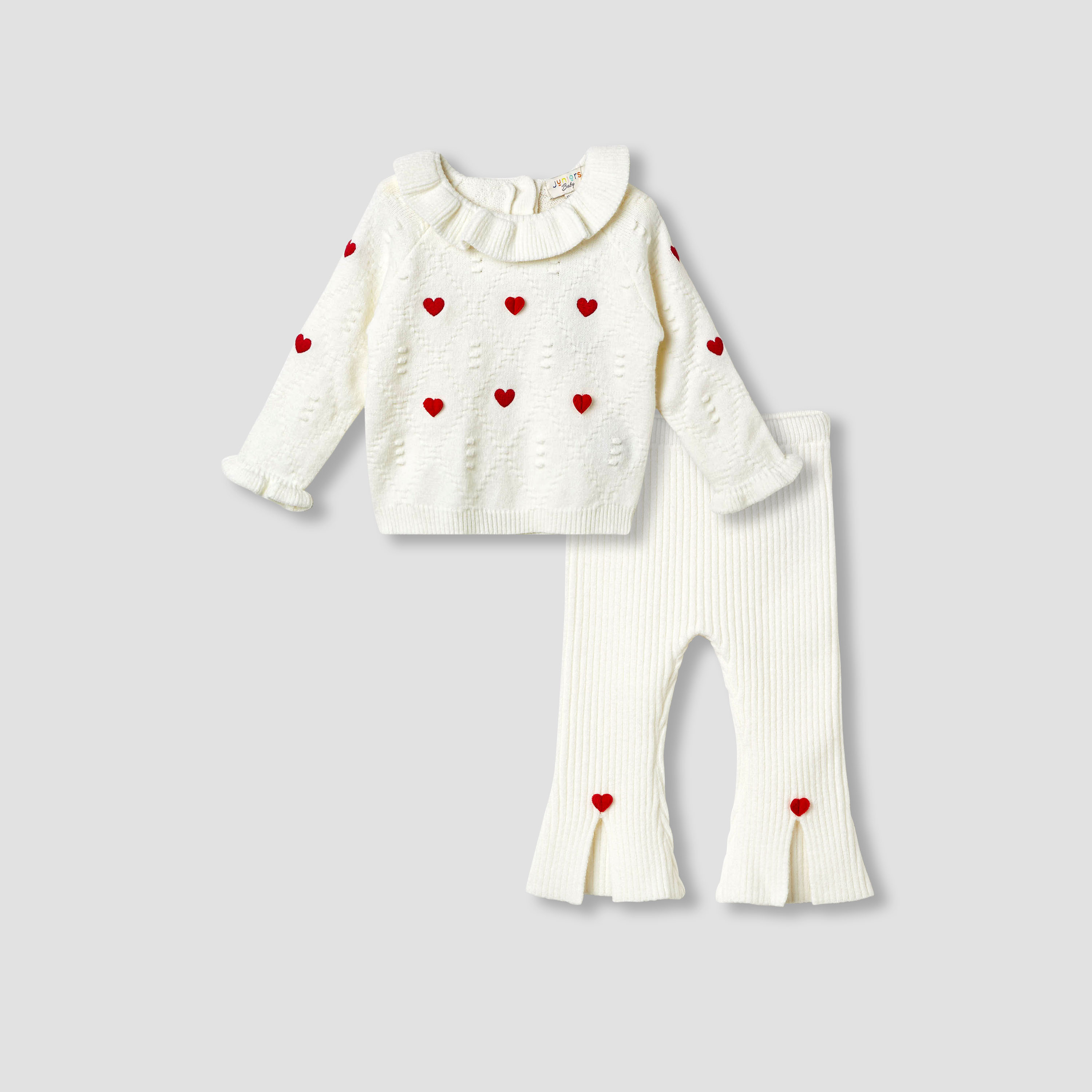 Juniors Heart Applique Sweater and Pants Set-baby-girls-clothing-setsandcoords-image-1