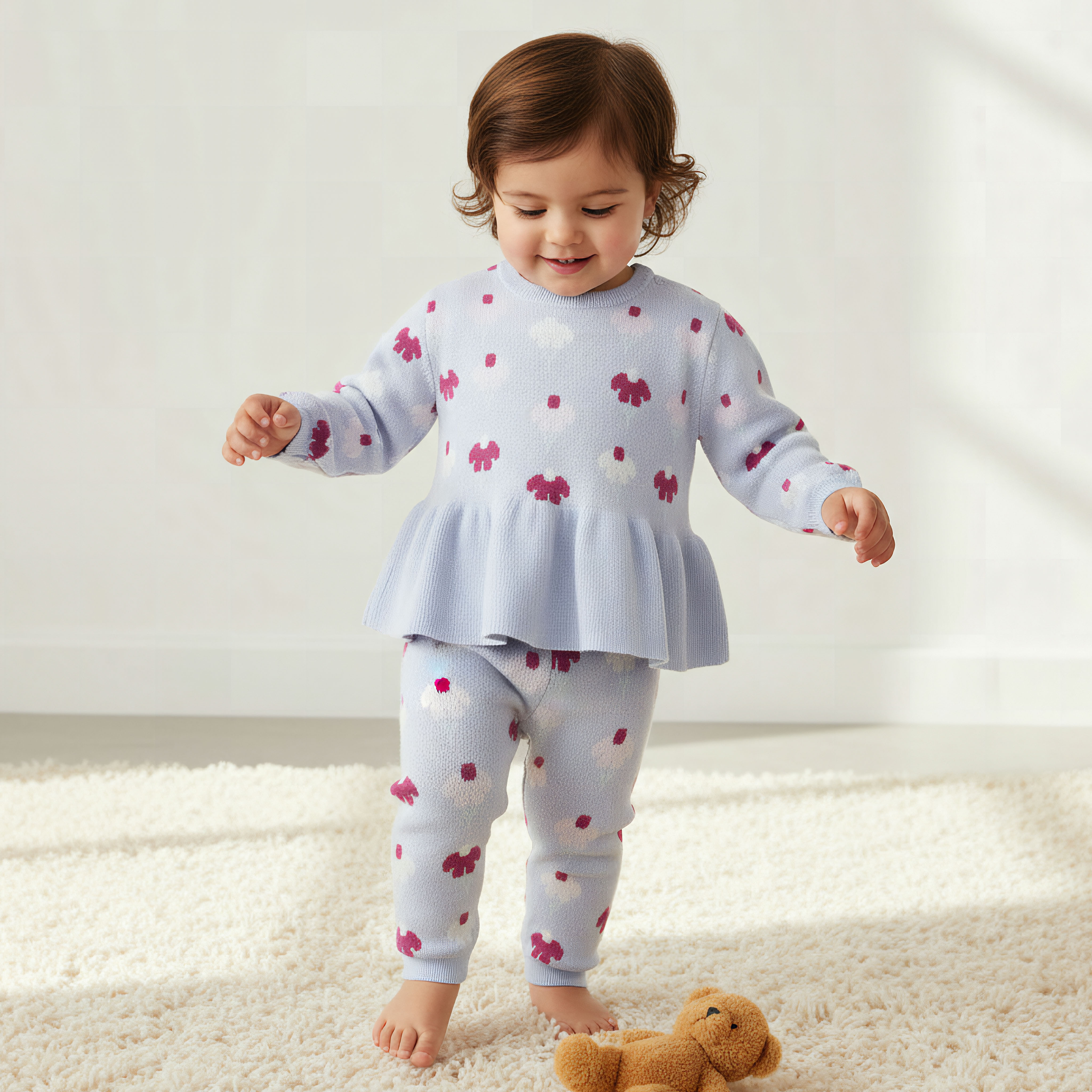 Juniors Printed Long Sleeves Sweater and Pants Set-baby-girls-clothing-setsandcoords-image-1
