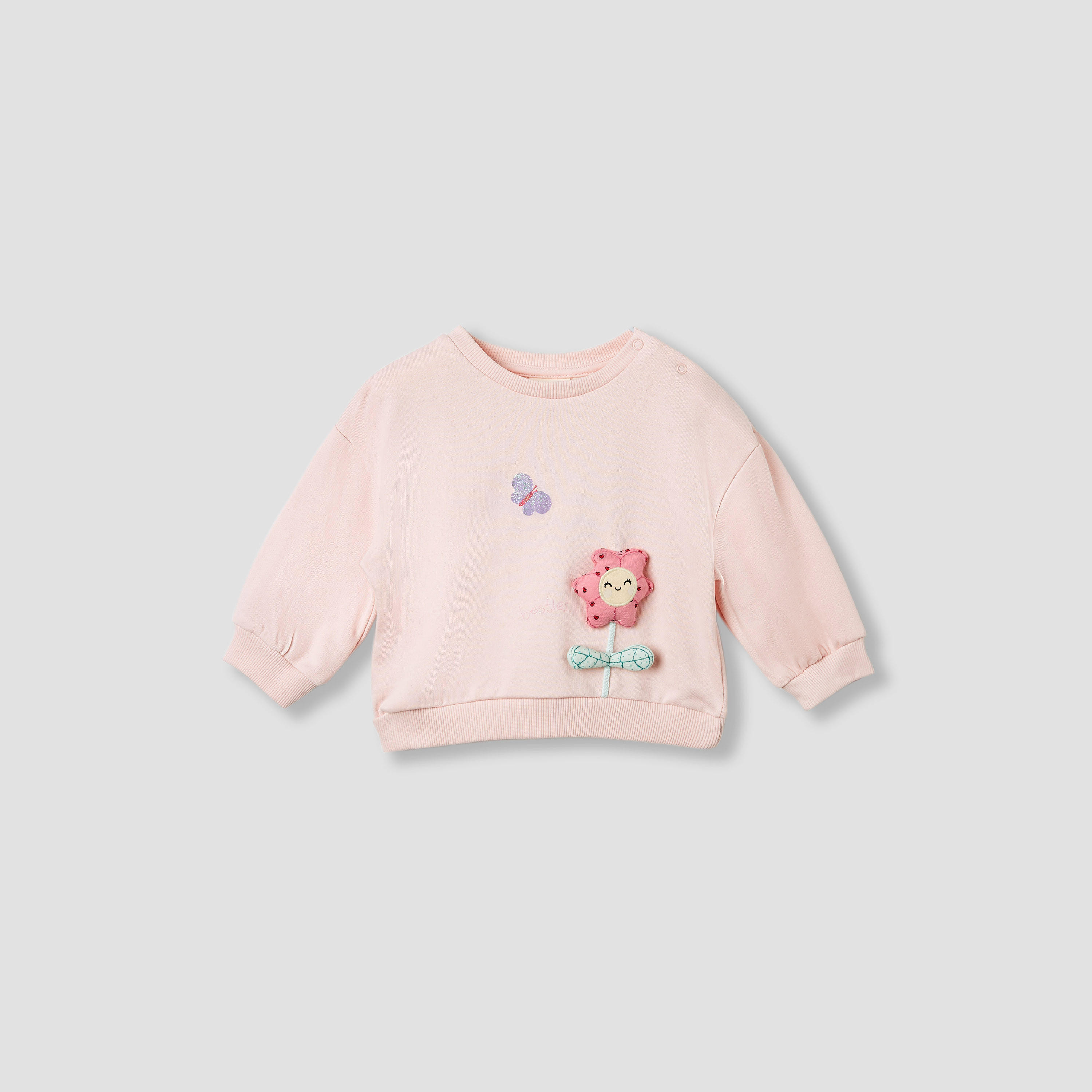 Juniors Flower Applique Sweatshirt and Leggings Set-baby-girls-clothing-setsandcoords-image-3