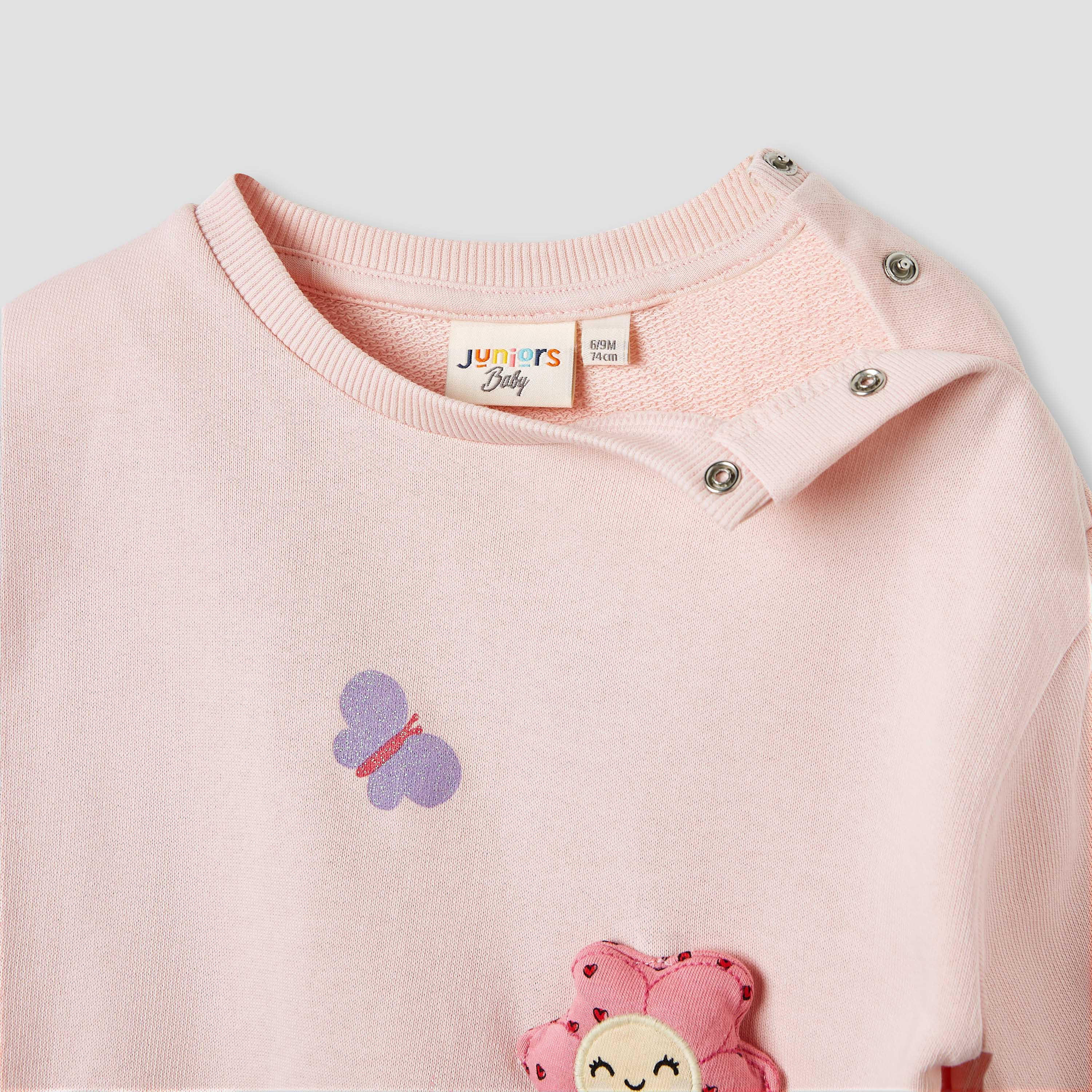 Juniors Flower Applique Sweatshirt and Leggings Set-baby-girls-clothing-setsandcoords-image-5