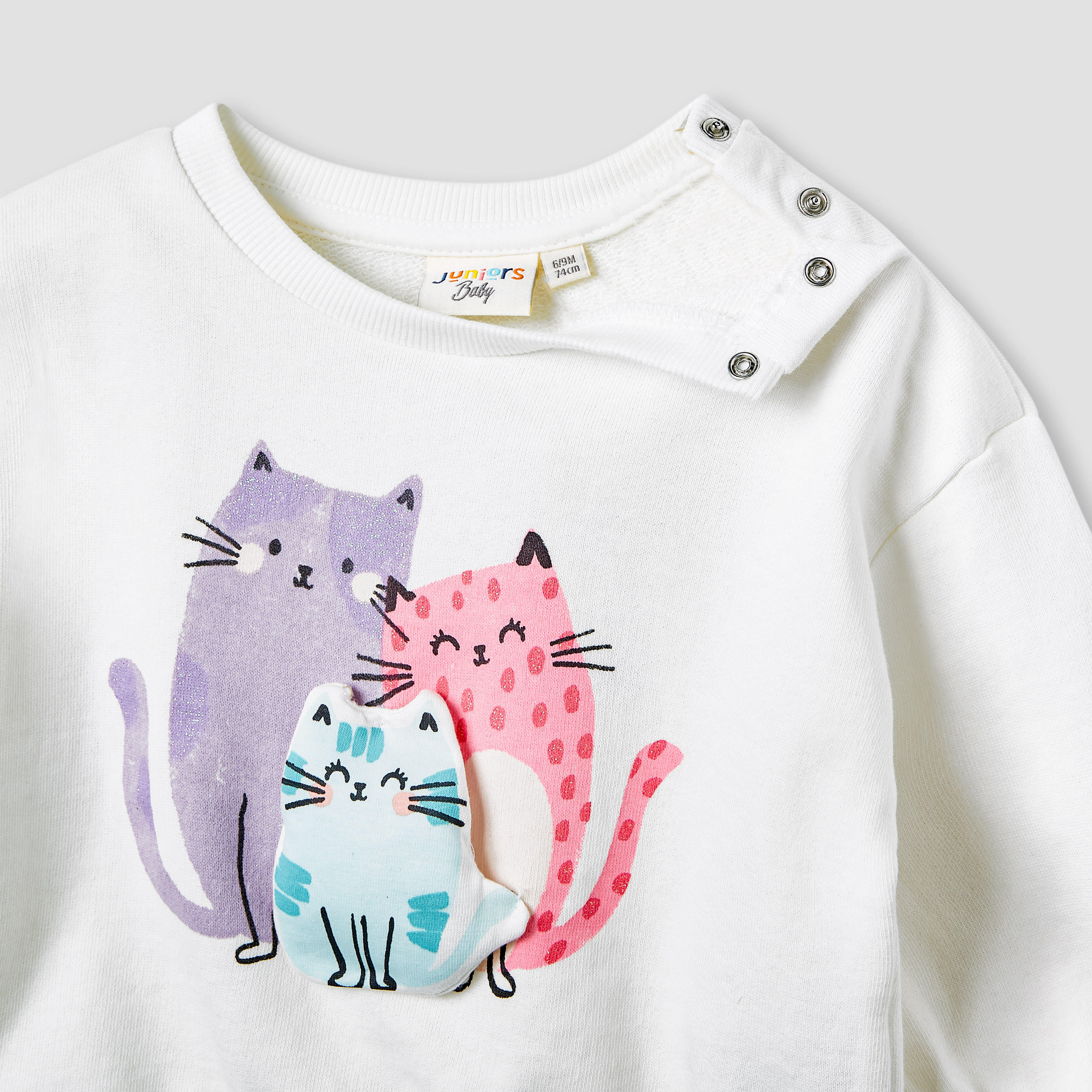 طقم سويت شيرت بزينة قطة وبنطلون ليقنز من جونيورز-baby-girls-clothing-setsandcoords-image-5