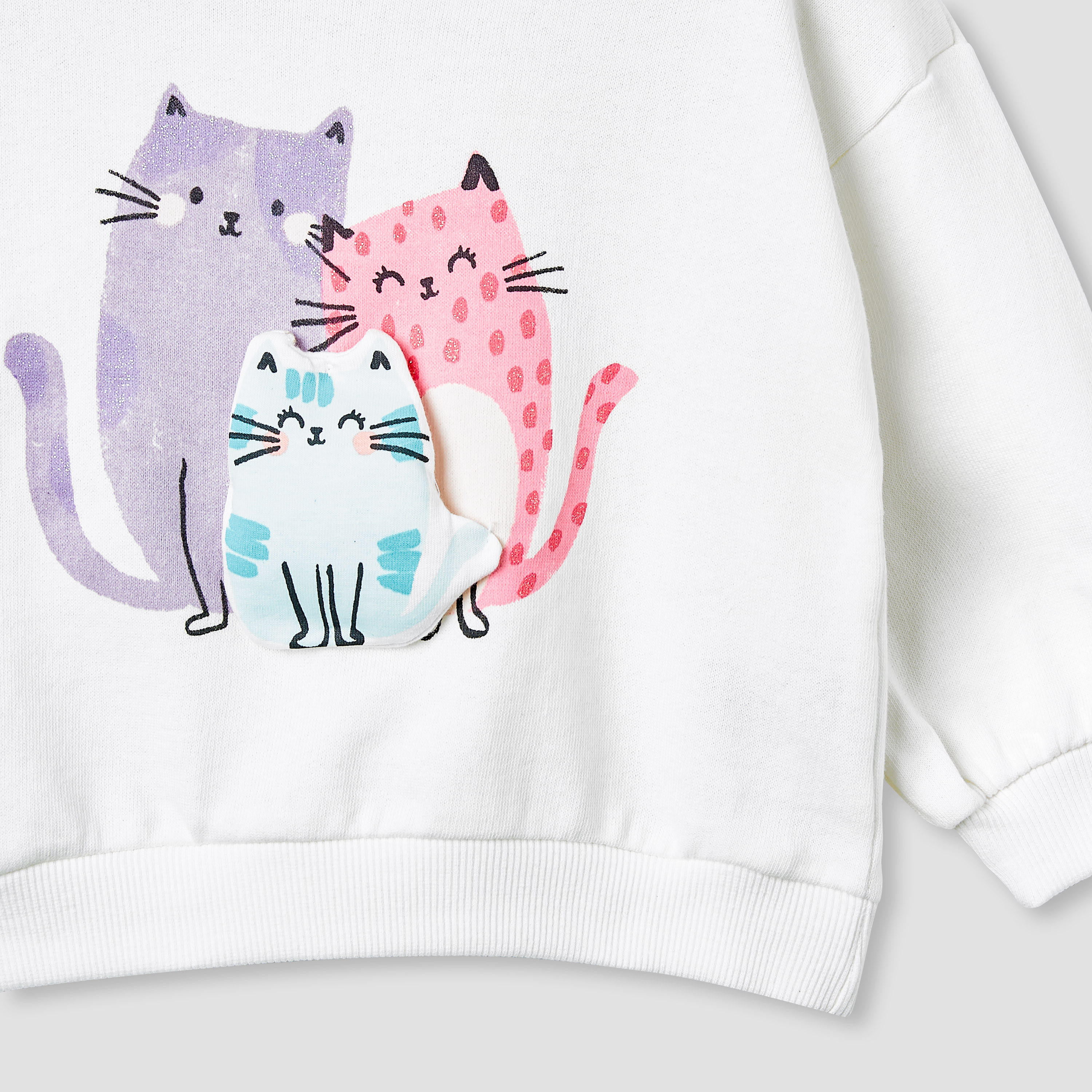 طقم سويت شيرت بزينة قطة وبنطلون ليقنز من جونيورز-baby-girls-clothing-setsandcoords-image-6
