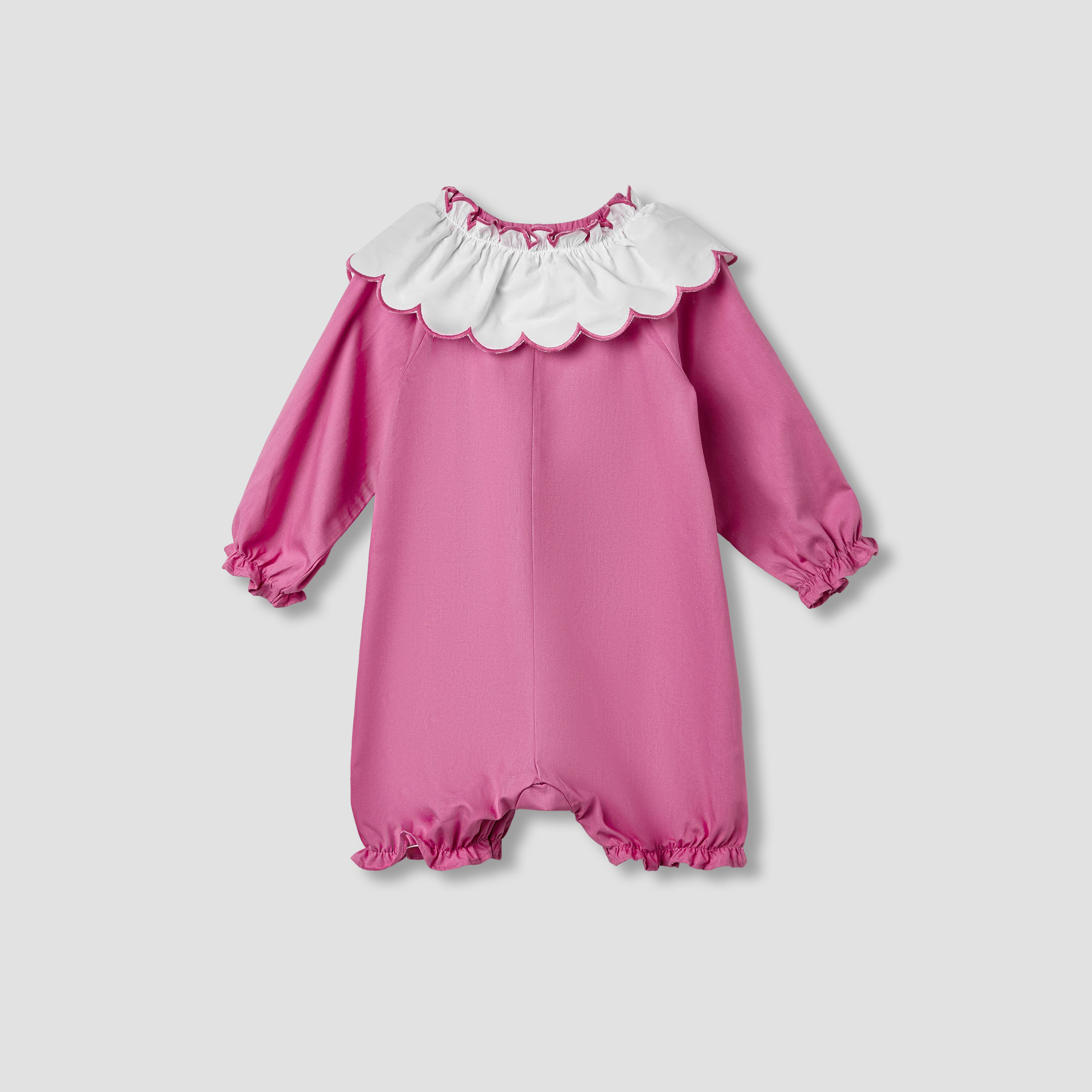 Juniors Solid Romper with Sailor Collar and Bow Accent-baby-girls-clothing-rompers-image-2