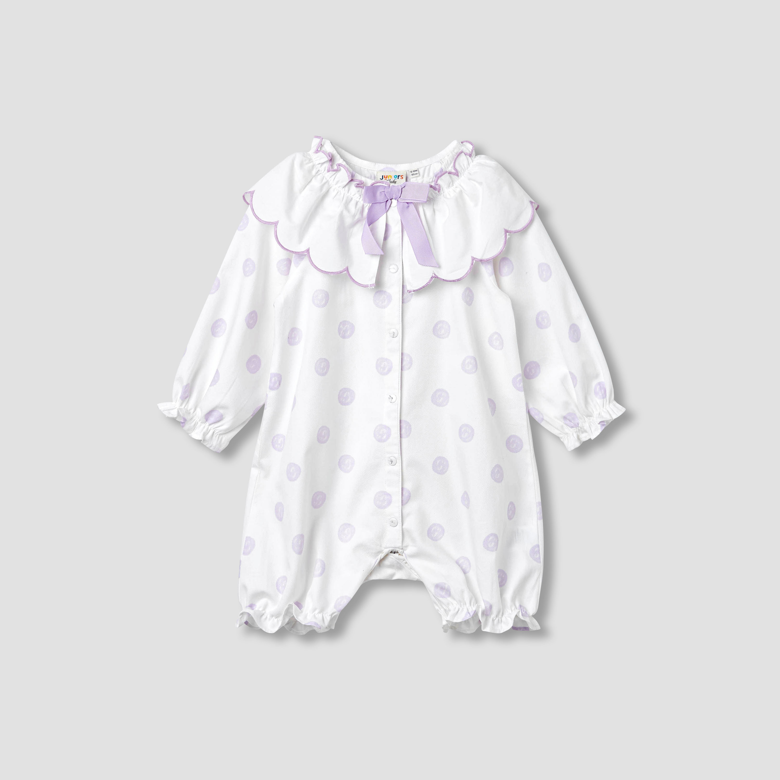 رومبر بياقة وفيونكة وطبعات منقطة من جونيورز-baby-girls-clothing-rompers-image-4