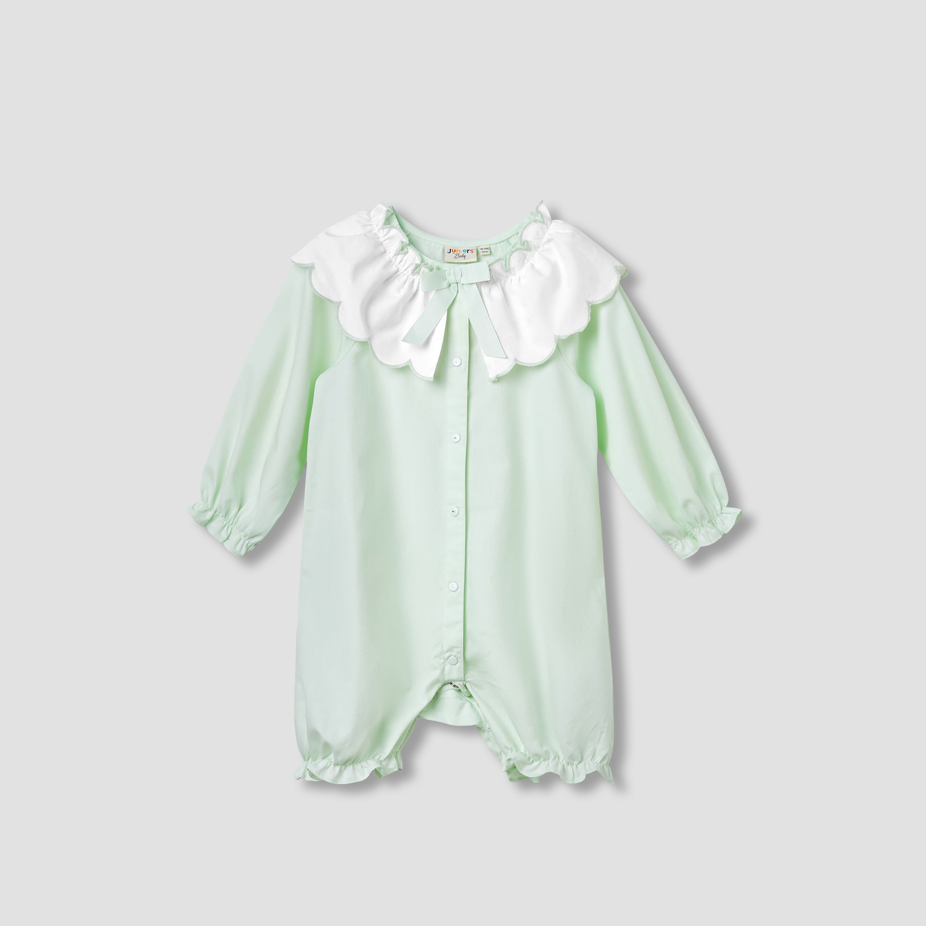 رومبر سادة بياقة بحار وفيونكة من جونيورز-baby-girls-clothing-rompers-image-4