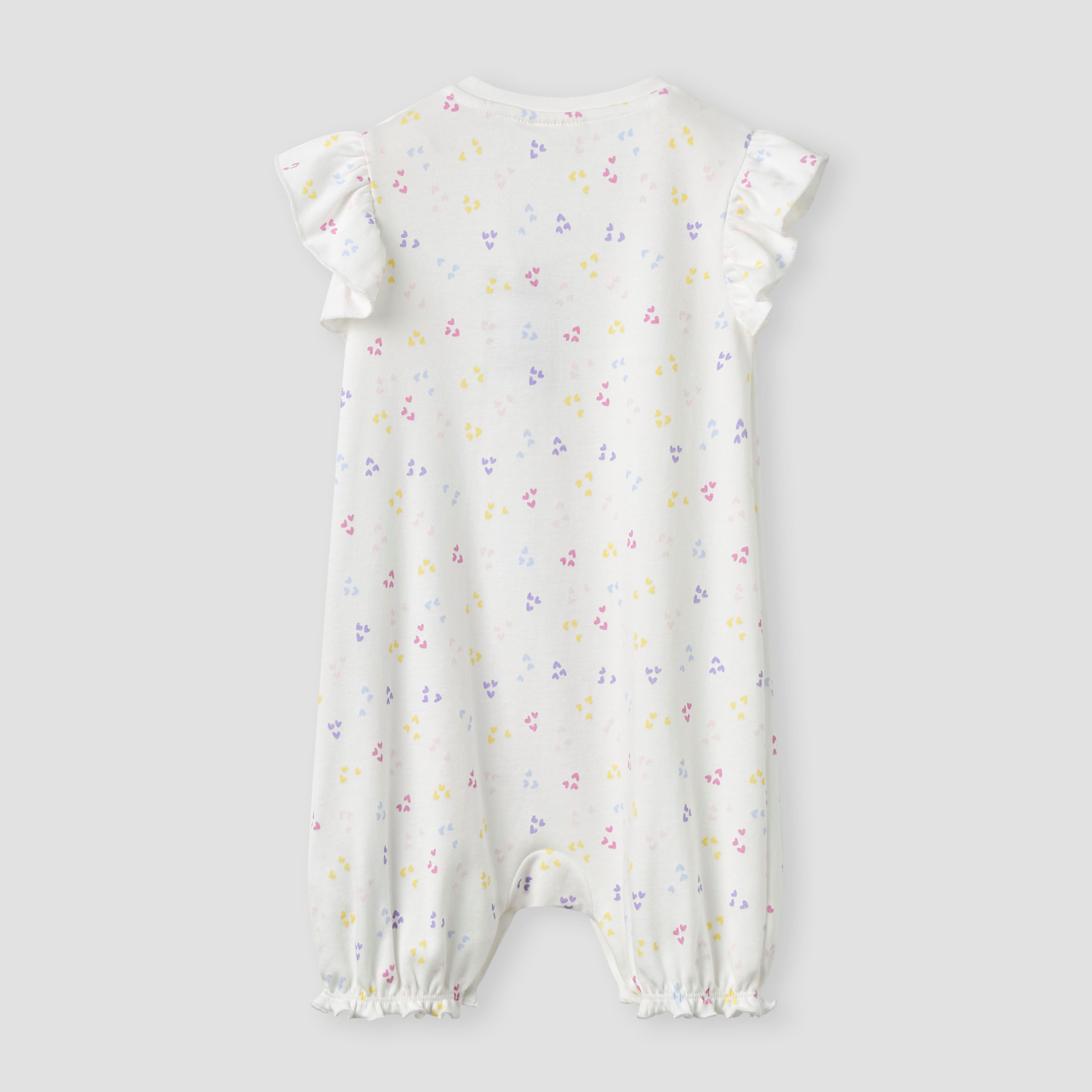 Juniors Elephant Applique Romper with Button Closure and Ruffle Sleeves-baby-girls-clothing-rompers-image-2