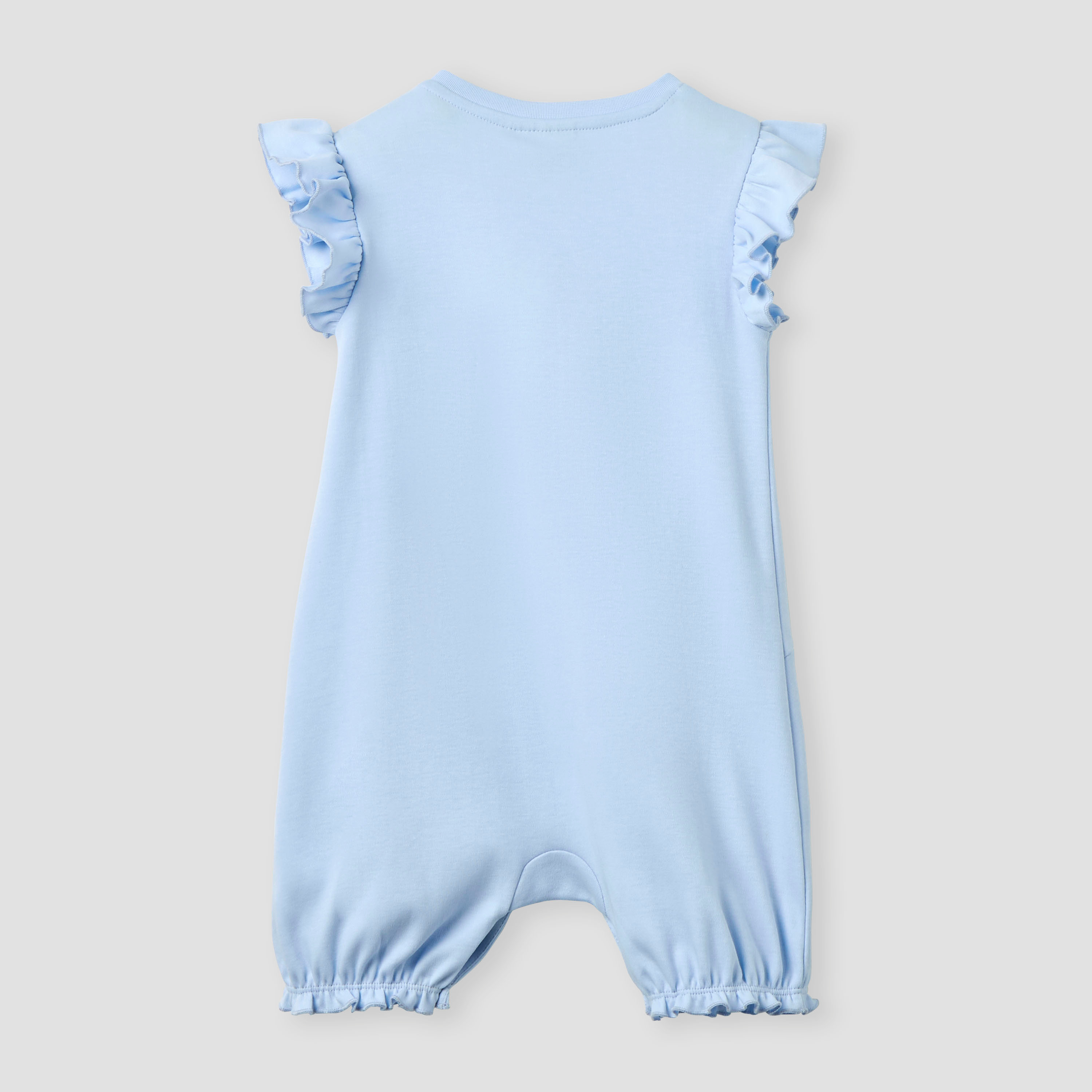 أفرول بتزيينات قطة وأزرار إغلاق وأكمام كشكش من جونيورز-baby-girls-clothing-rompers-image-2