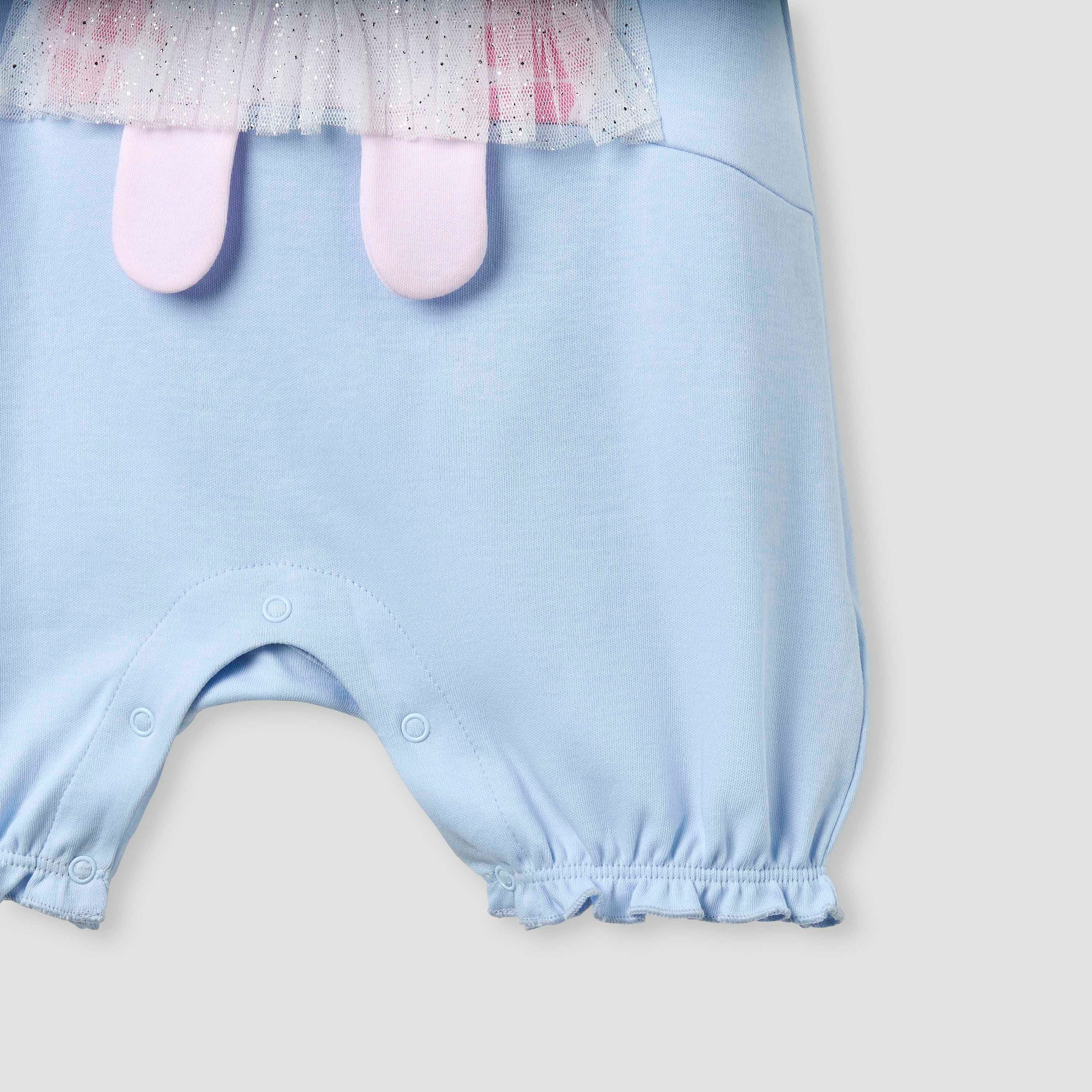 أفرول بتزيينات قطة وأزرار إغلاق وأكمام كشكش من جونيورز-baby-girls-clothing-rompers-image-4