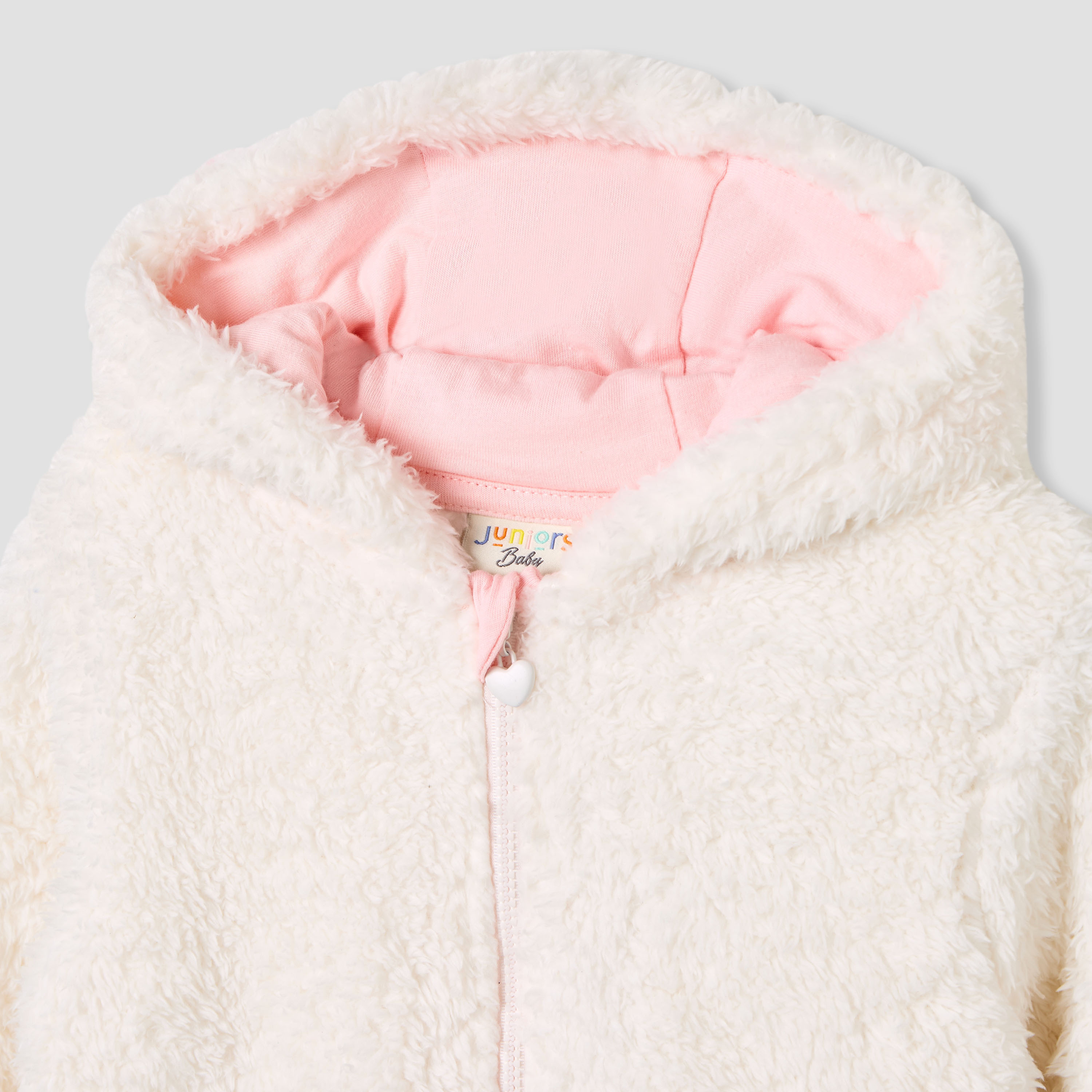 Juniors Fleece Coverall with Hood and Zip Closure-baby-girls-clothing-rompers-image-3