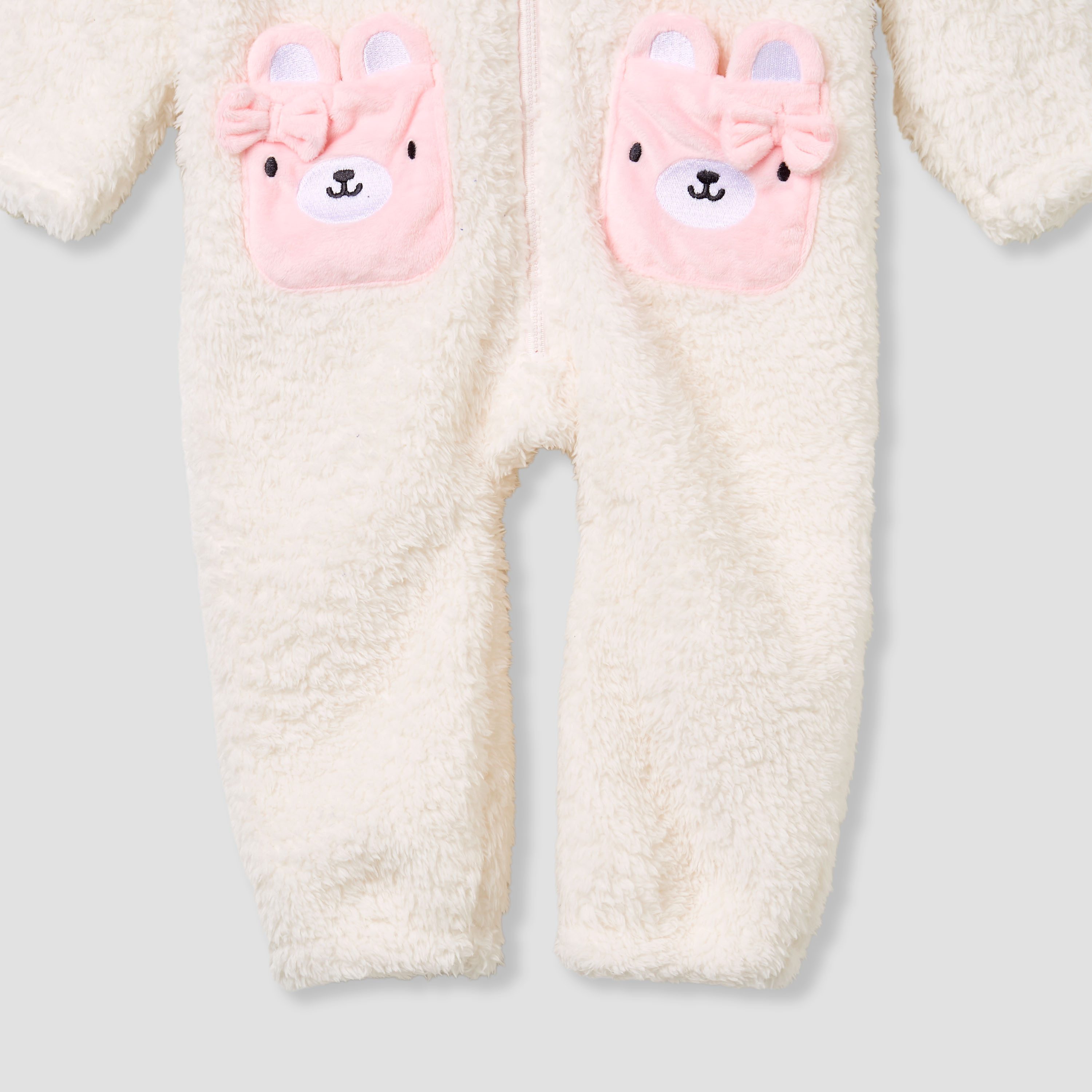 Juniors Fleece Coverall with Hood and Zip Closure-baby-girls-clothing-rompers-image-4