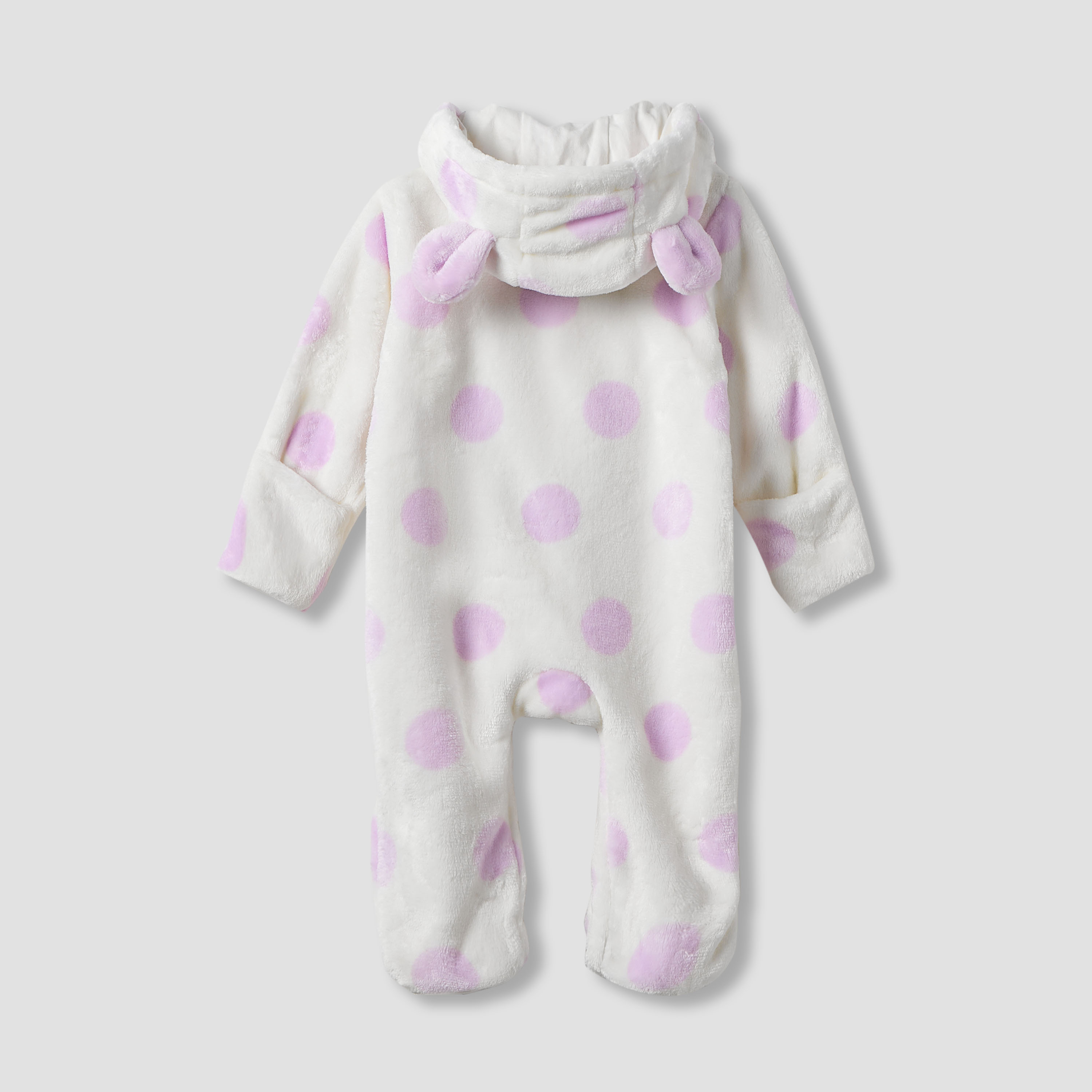 Juniors Hooded Sleepsuit with Print - Polyester - Long Sleeves-baby-girls-clothing-winterwear-rompers-image-3