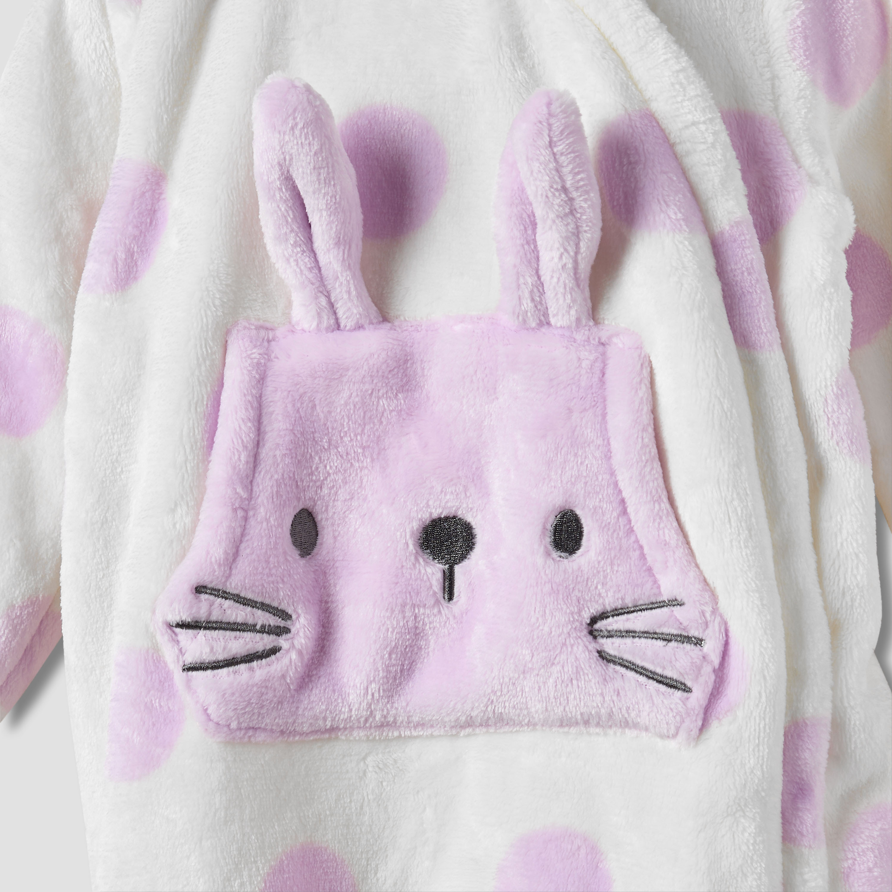 Juniors Hooded Sleepsuit with Print - Polyester - Long Sleeves-baby-girls-clothing-winterwear-rompers-image-4