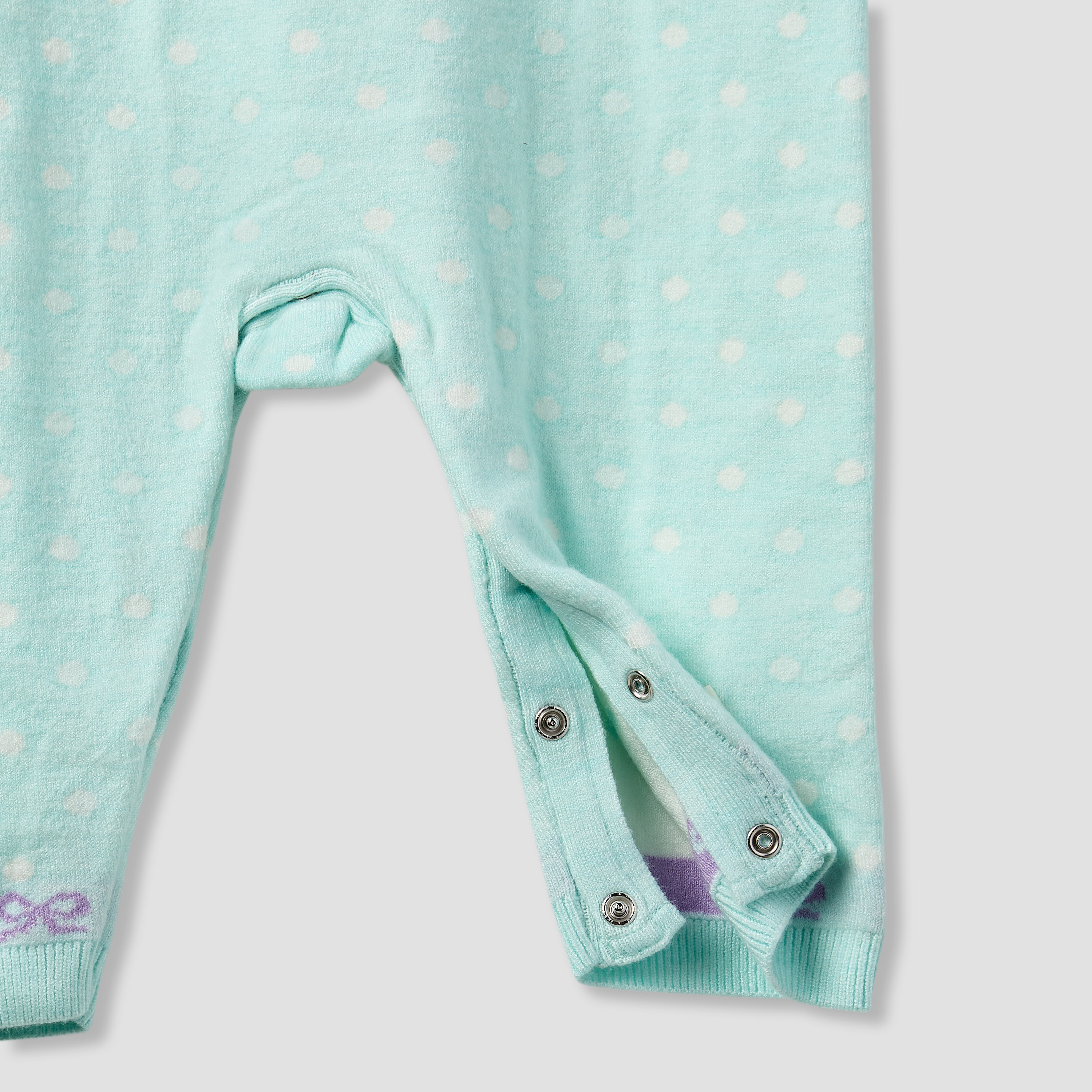 Juniors Bunny Print Romper with Long Sleeves and Ruffle-baby-girls-clothing-winterwear-rompers-image-4