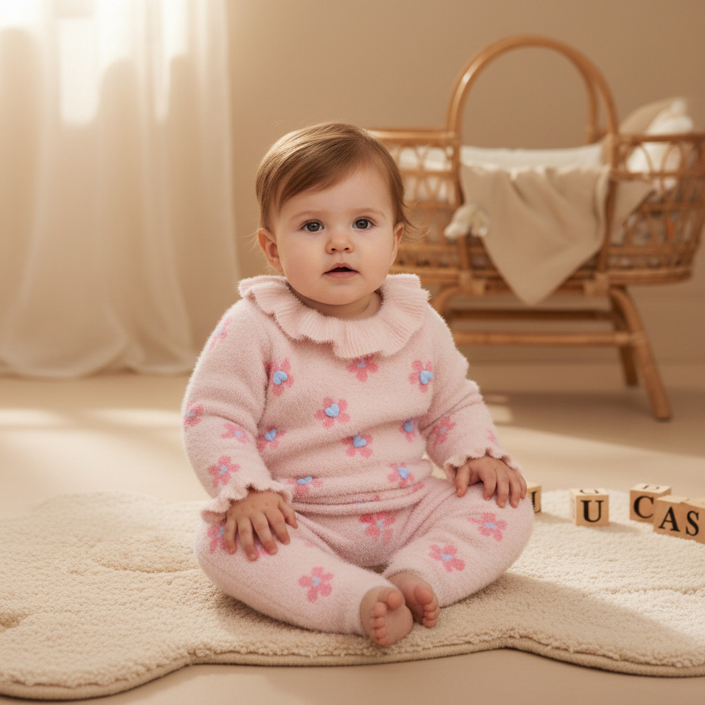 بدلة نوم بياقة وطبعات زهرية من جونيورز-baby-girls-clothing-rompers-image-5