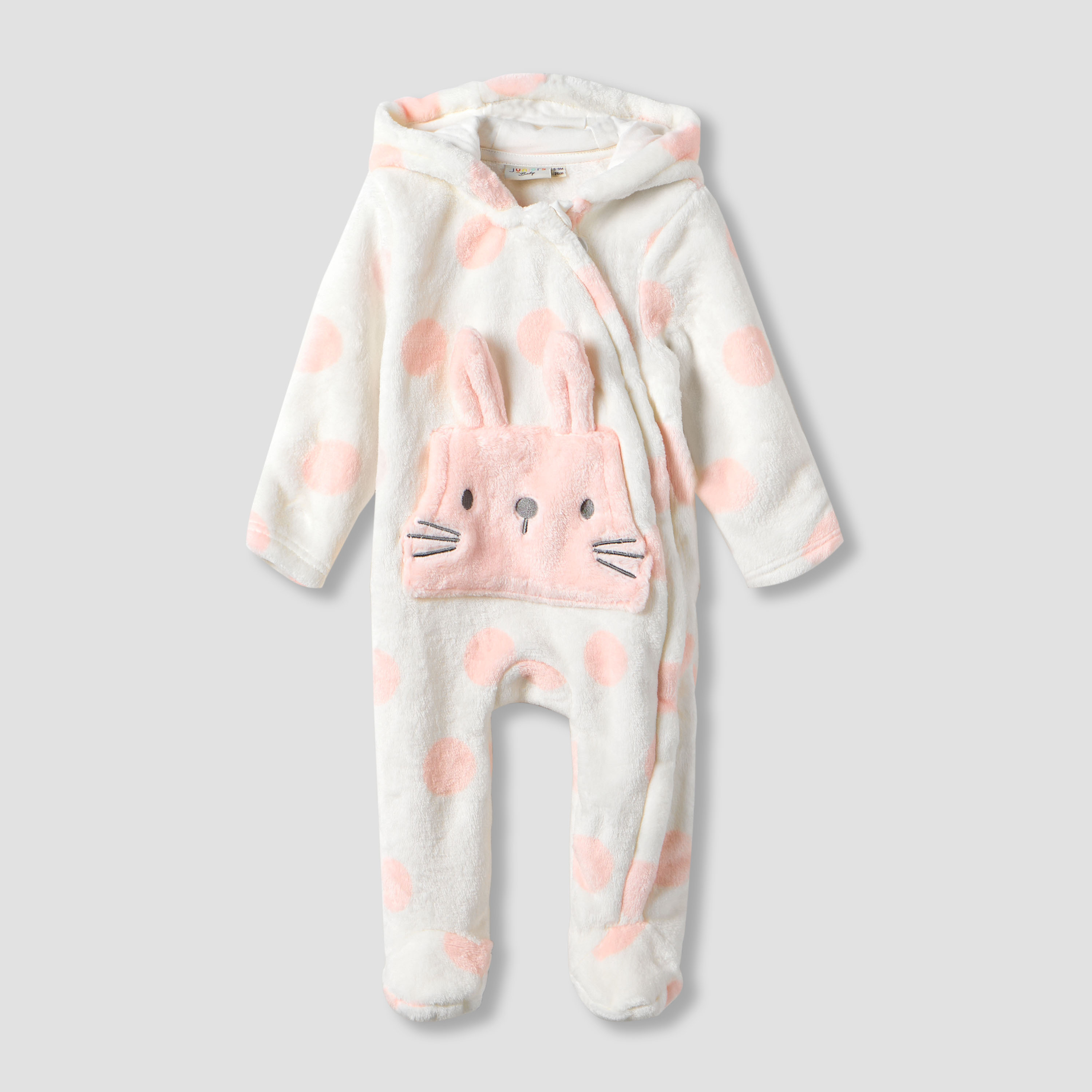 Juniors Hooded Neck Romper with Closed Feet - Long Sleeves-baby-girls-clothing-rompers-image-2