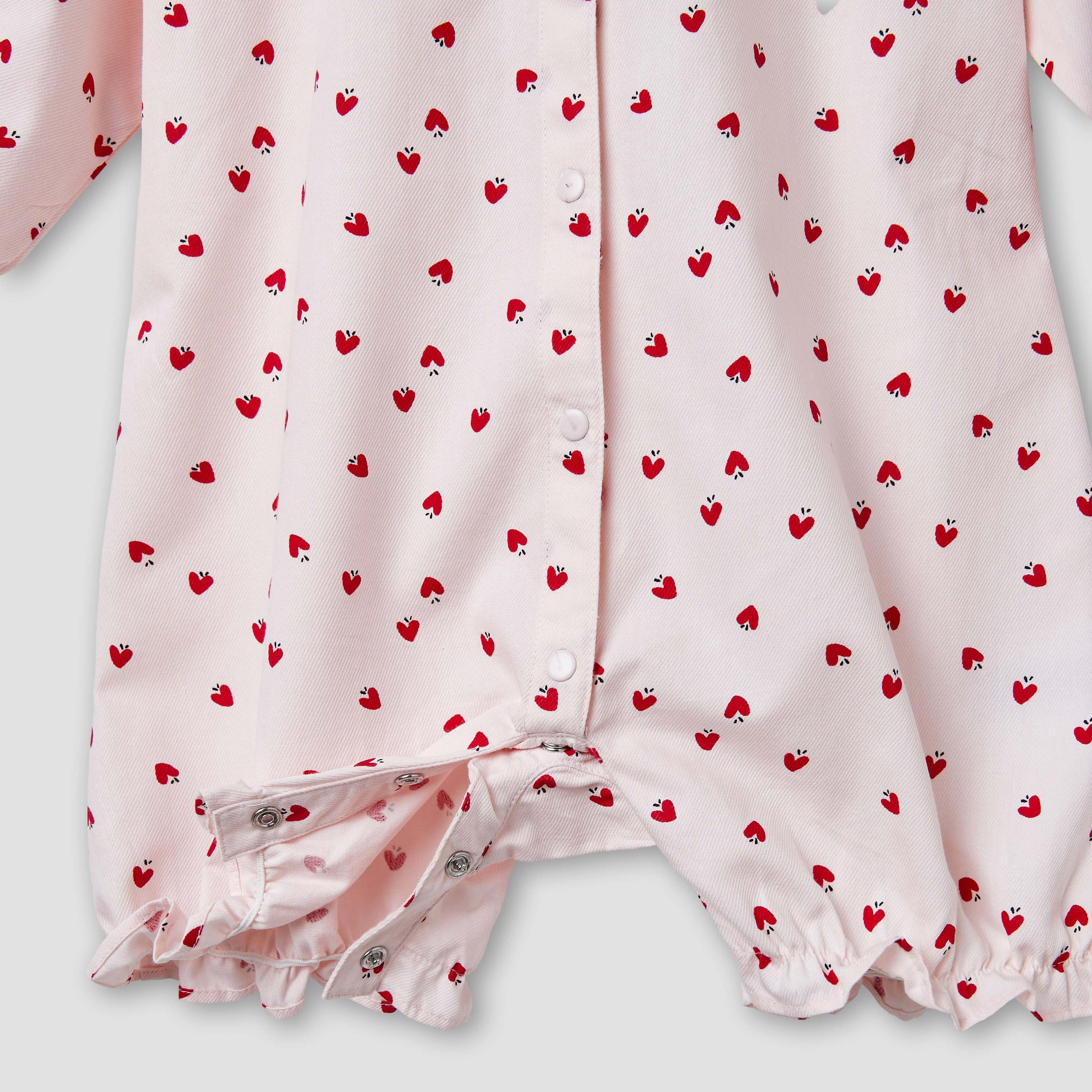 Juniors Printed Romper with Collar and Bow Accent-baby-girls-clothing-rompers-image-5