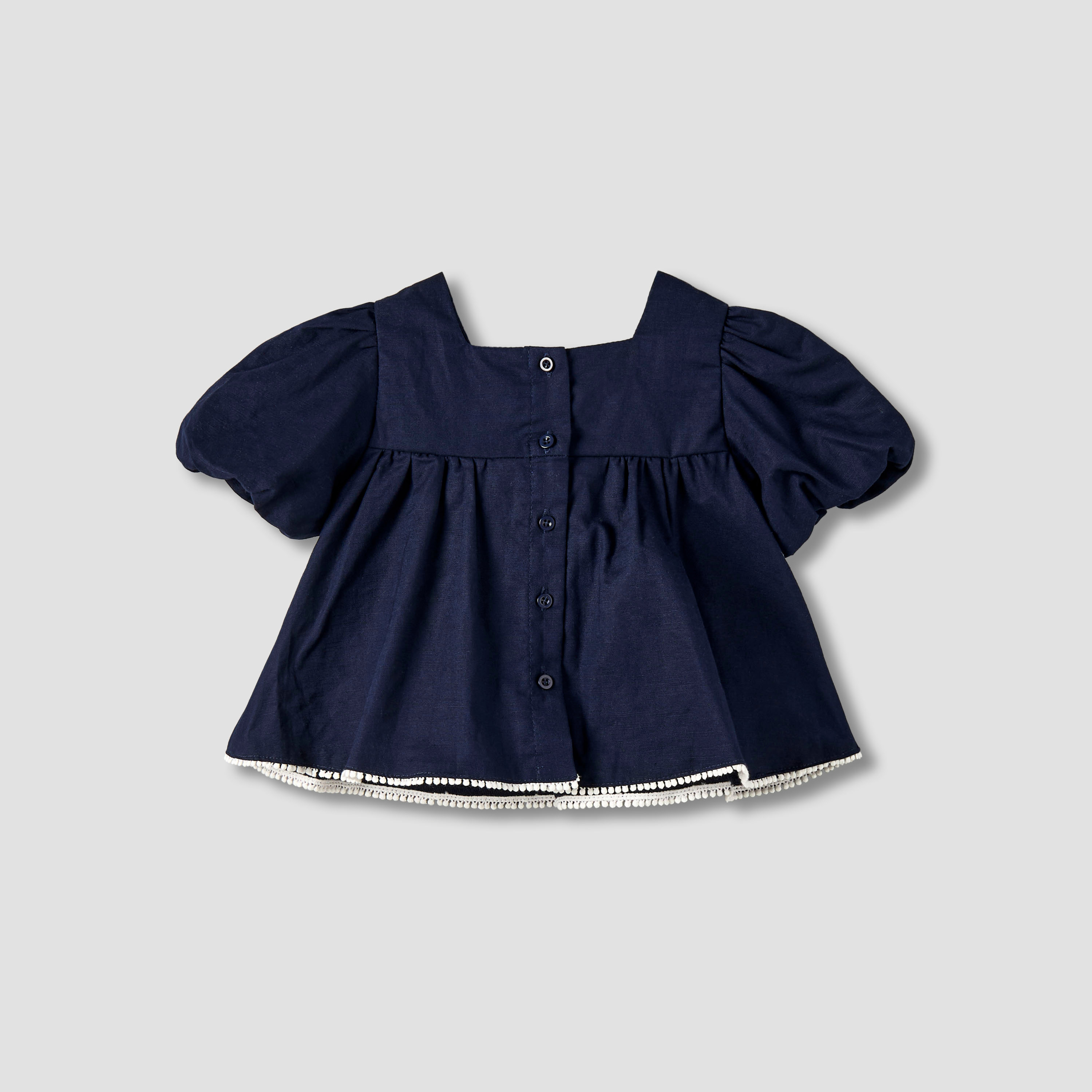 بلوزة بتطريز أزهار وأكمام قصيرة وياقة مربعة من جونيورز-baby-girls-clothing-blousesandshirts-image-2