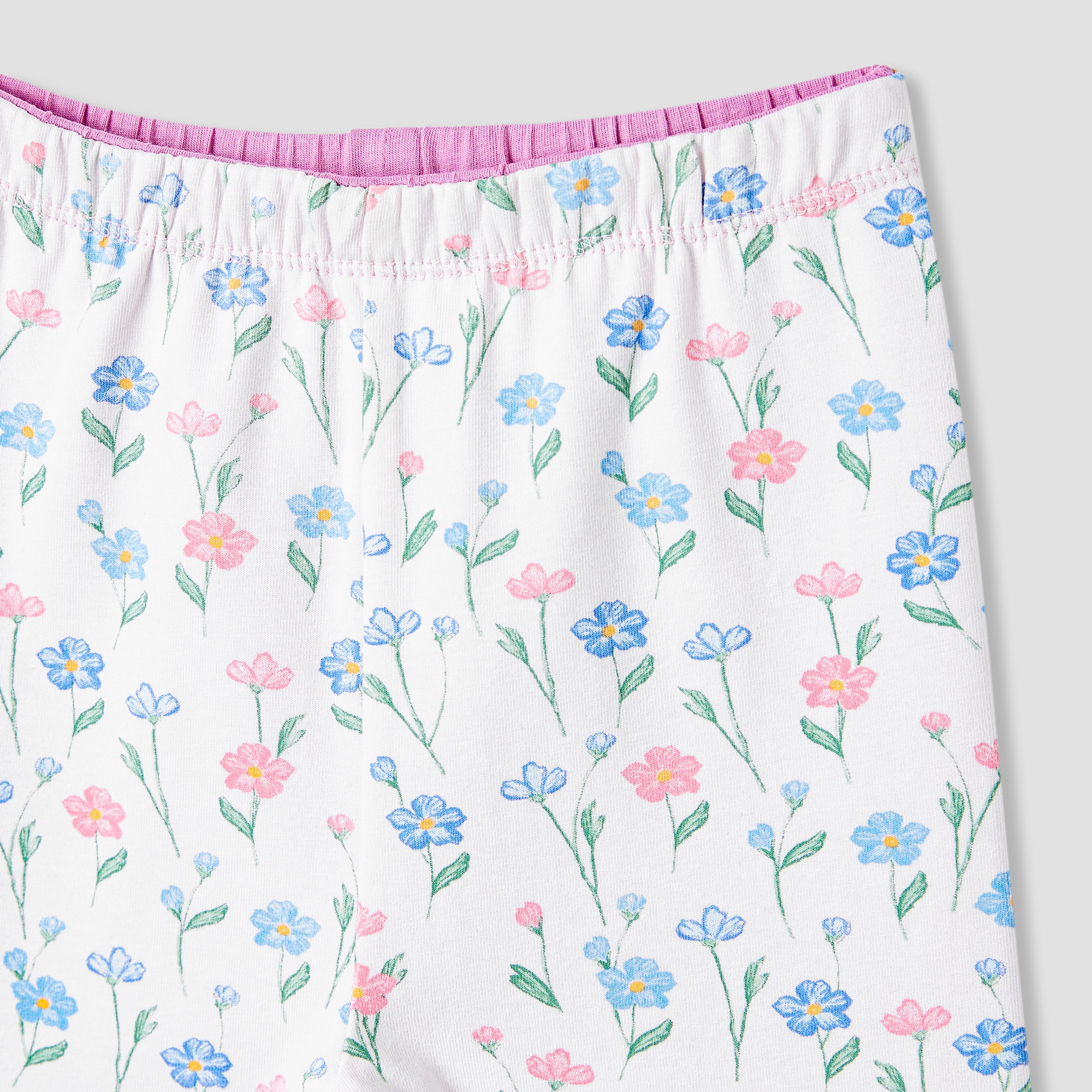 Juniors Floral Print Leggings with Elasticated Waistband-baby-girls-clothing-bottoms-leggings-image-3