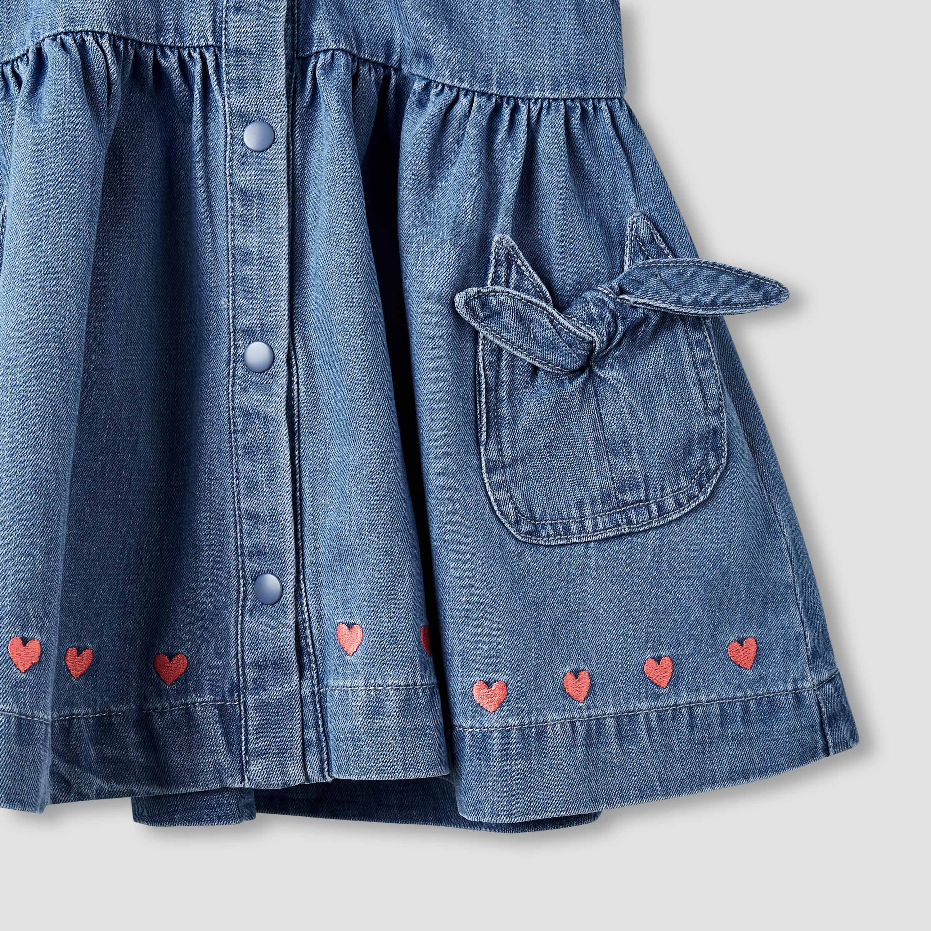Juniors Bunny Applique Denim Dress with Headband-baby-girls-clothing-dressesandjumpsuits-image-4