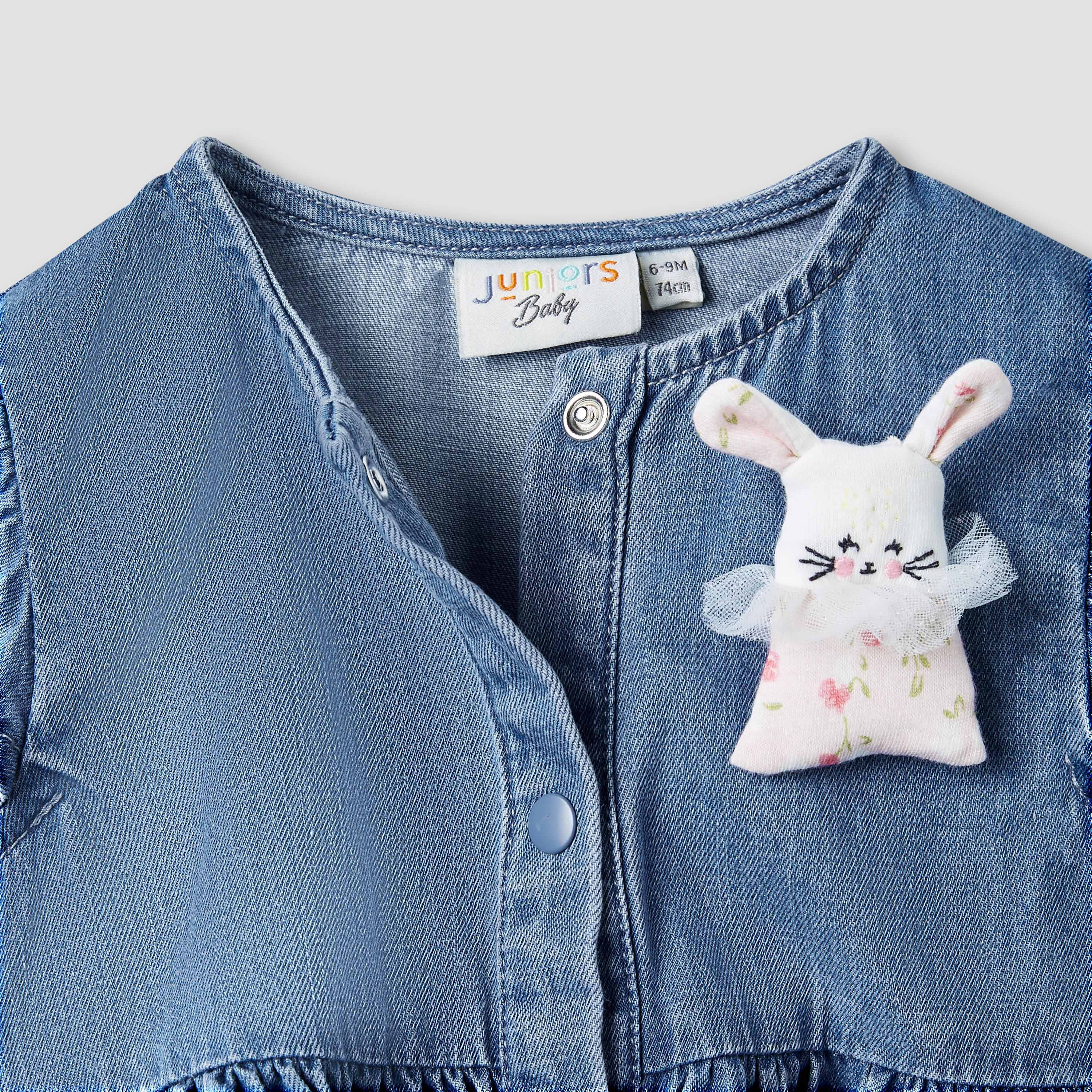 Juniors Bunny Applique Denim Dress with Headband-baby-girls-clothing-dressesandjumpsuits-image-5