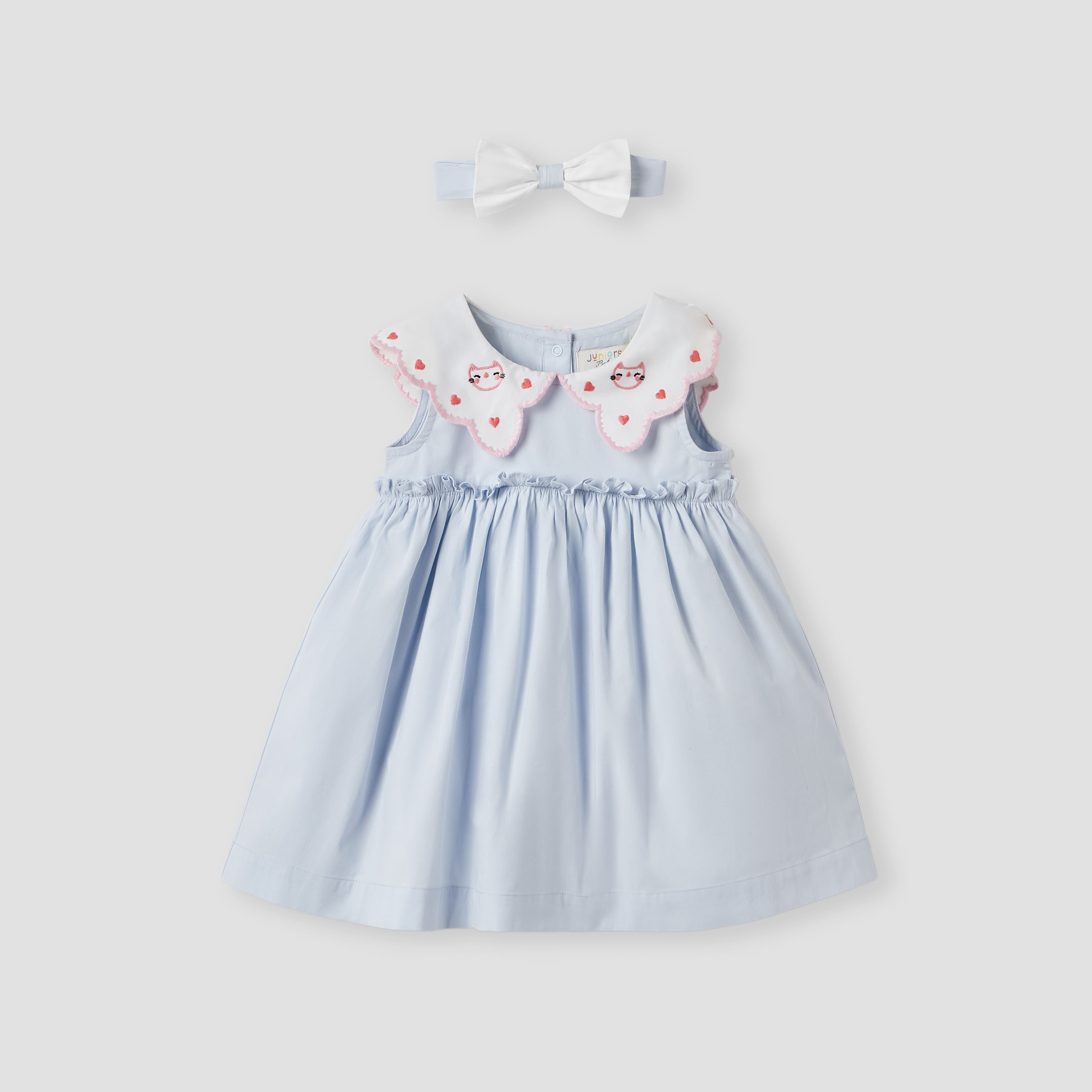 فستان إيه لاين مطرز مع شريطة رأس من جونيورز-baby-girls-clothing-dressesandjumpsuits-image-1