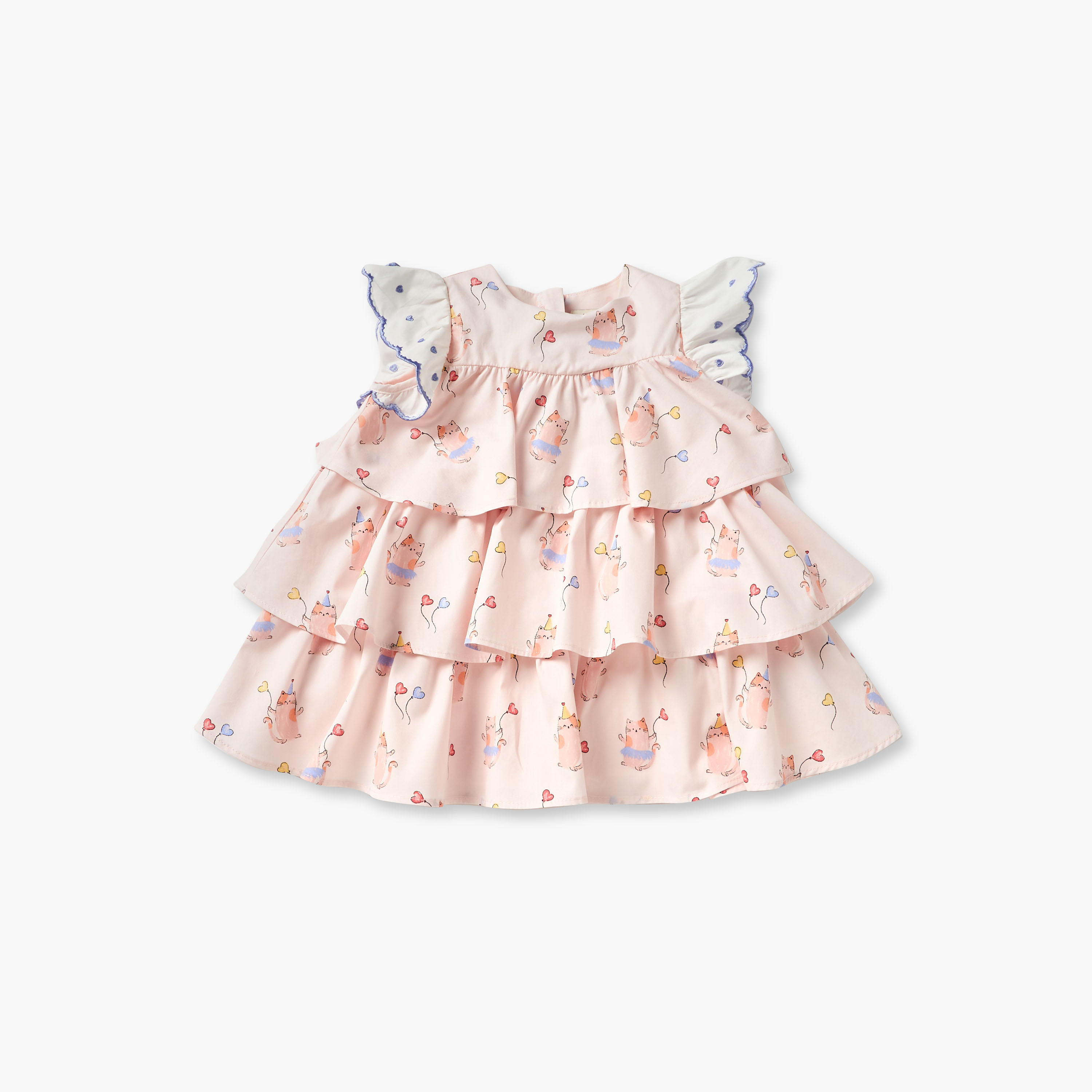 Juniors Cat Print Tiered Dress with Bloomers-baby-girls-clothing-dressesandjumpsuits-image-2