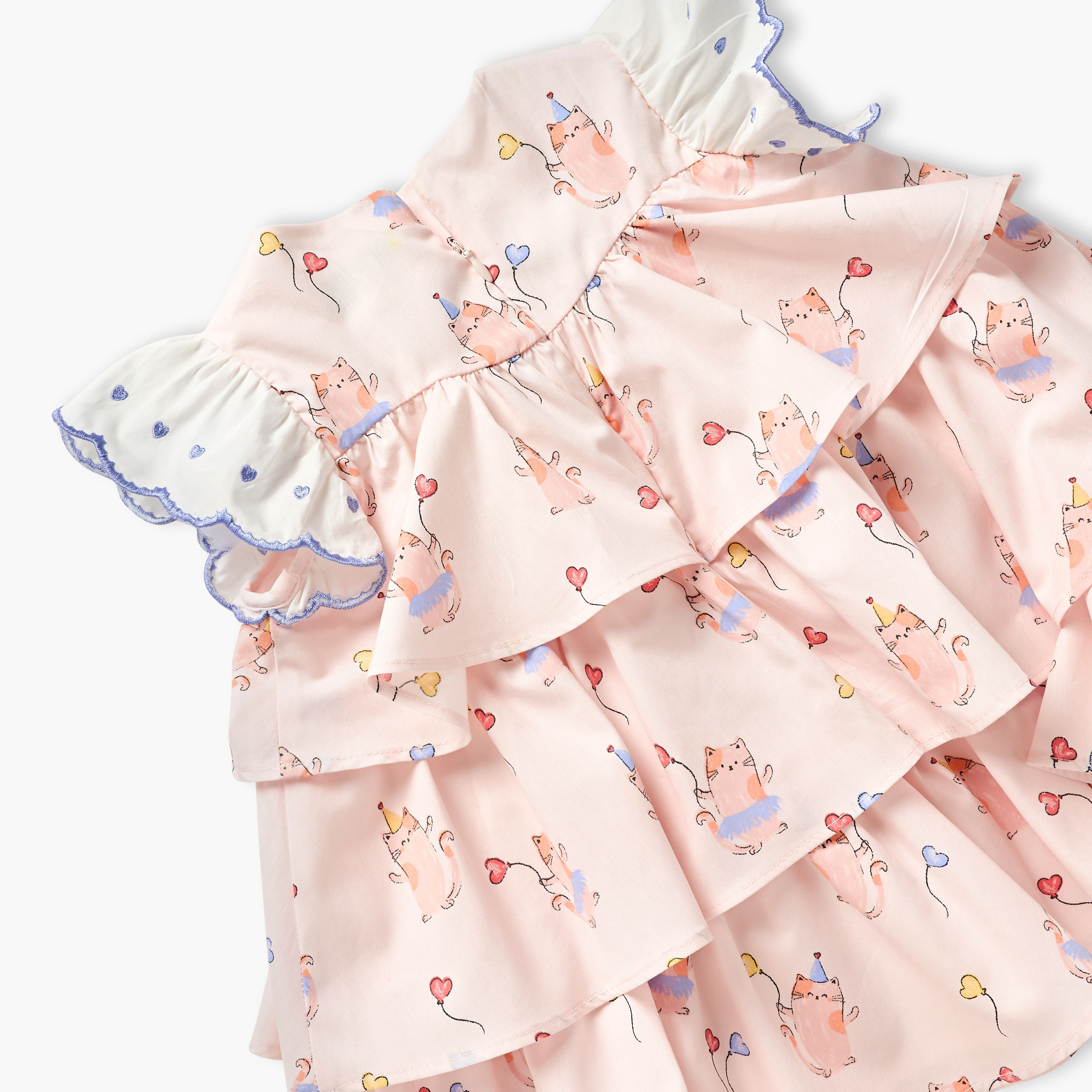 Juniors Cat Print Tiered Dress with Bloomers-baby-girls-clothing-dressesandjumpsuits-image-5