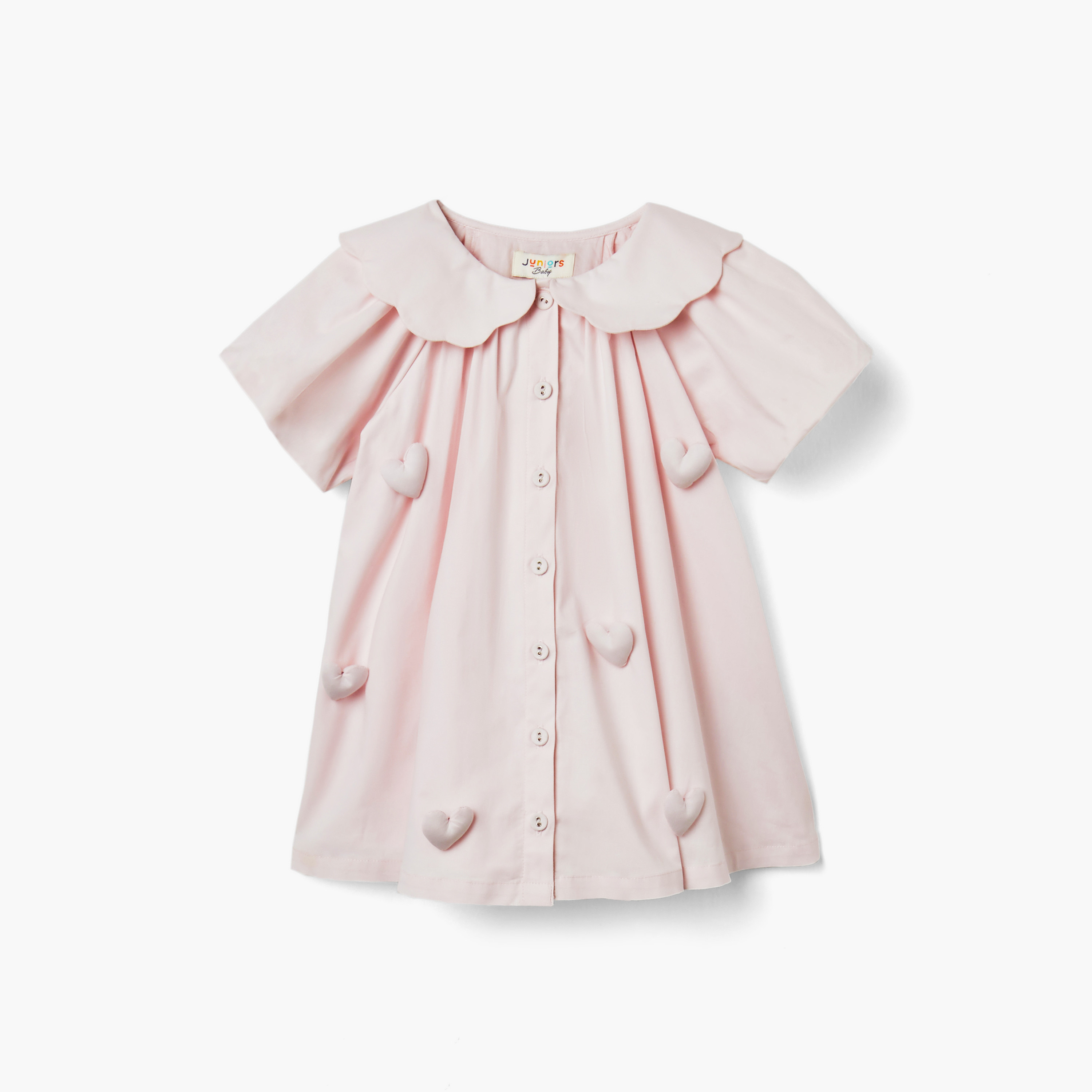 Juniors Heart Applique Dress with Balloon Sleeves and Hairband-baby-girls-clothing-dressesandjumpsuits-image-2