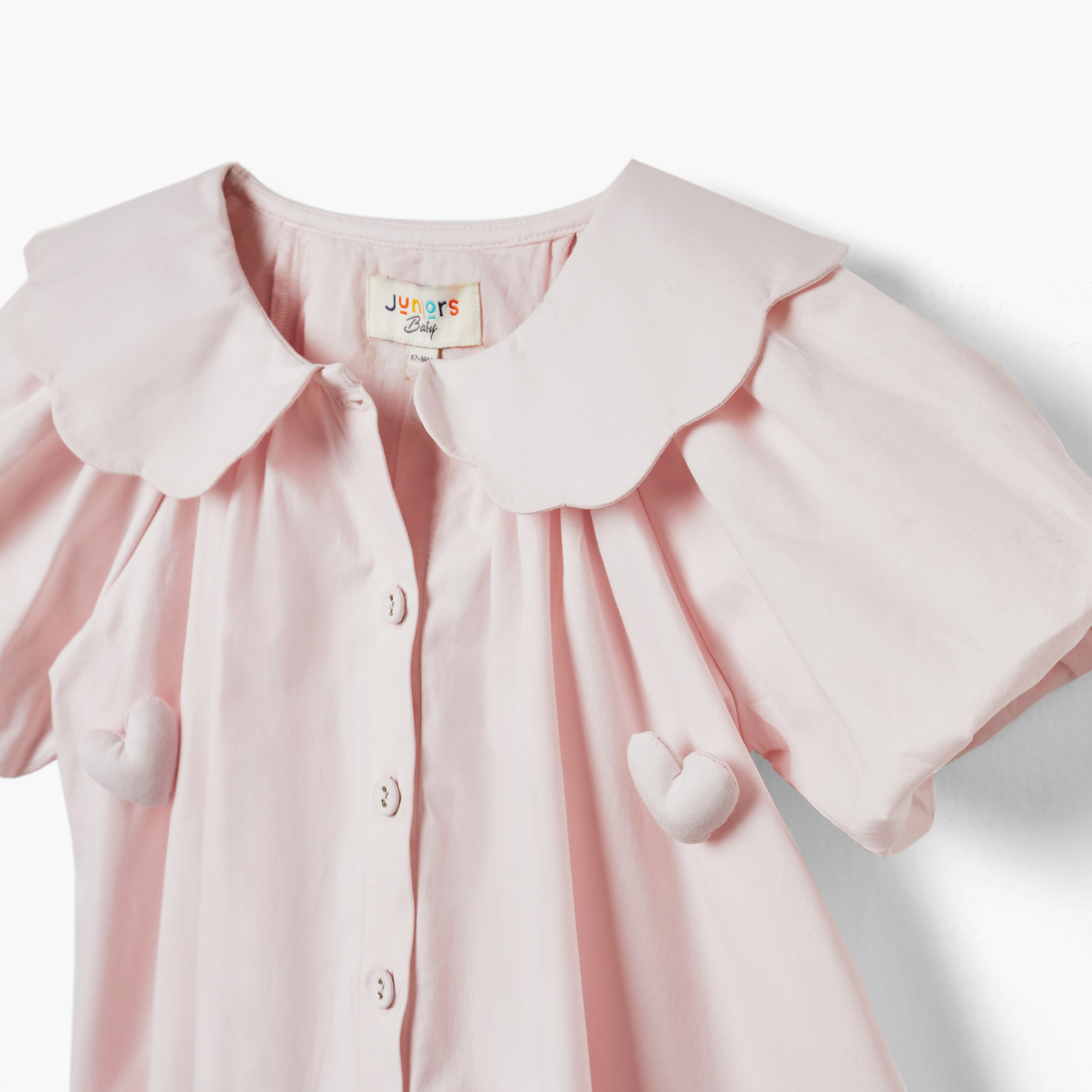 Juniors Heart Applique Dress with Balloon Sleeves and Hairband-baby-girls-clothing-dressesandjumpsuits-image-4