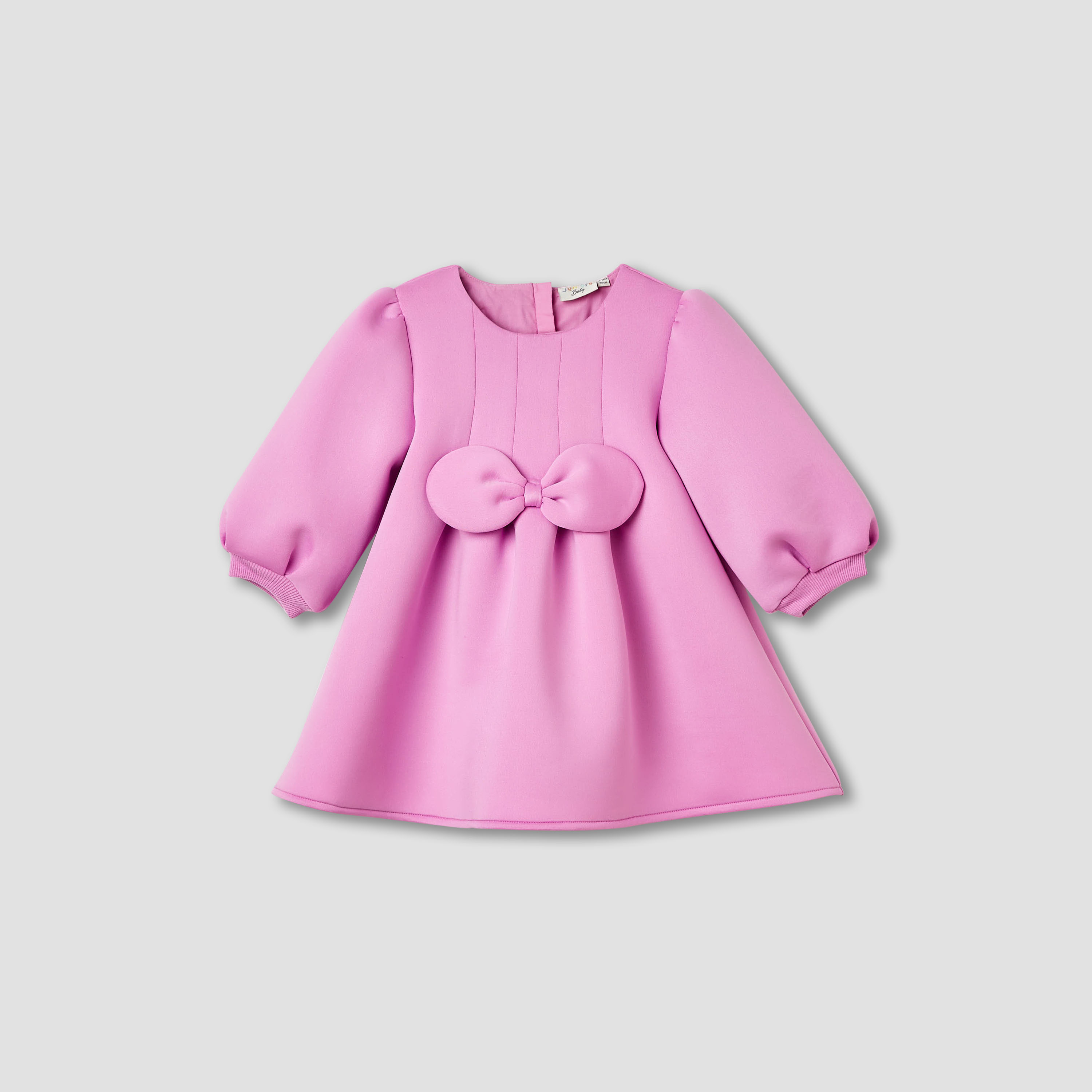 Juniors Bow Accent Dress with Long Sleeves and Stockings-baby-girls-clothing-dressesandjumpsuits-image-3
