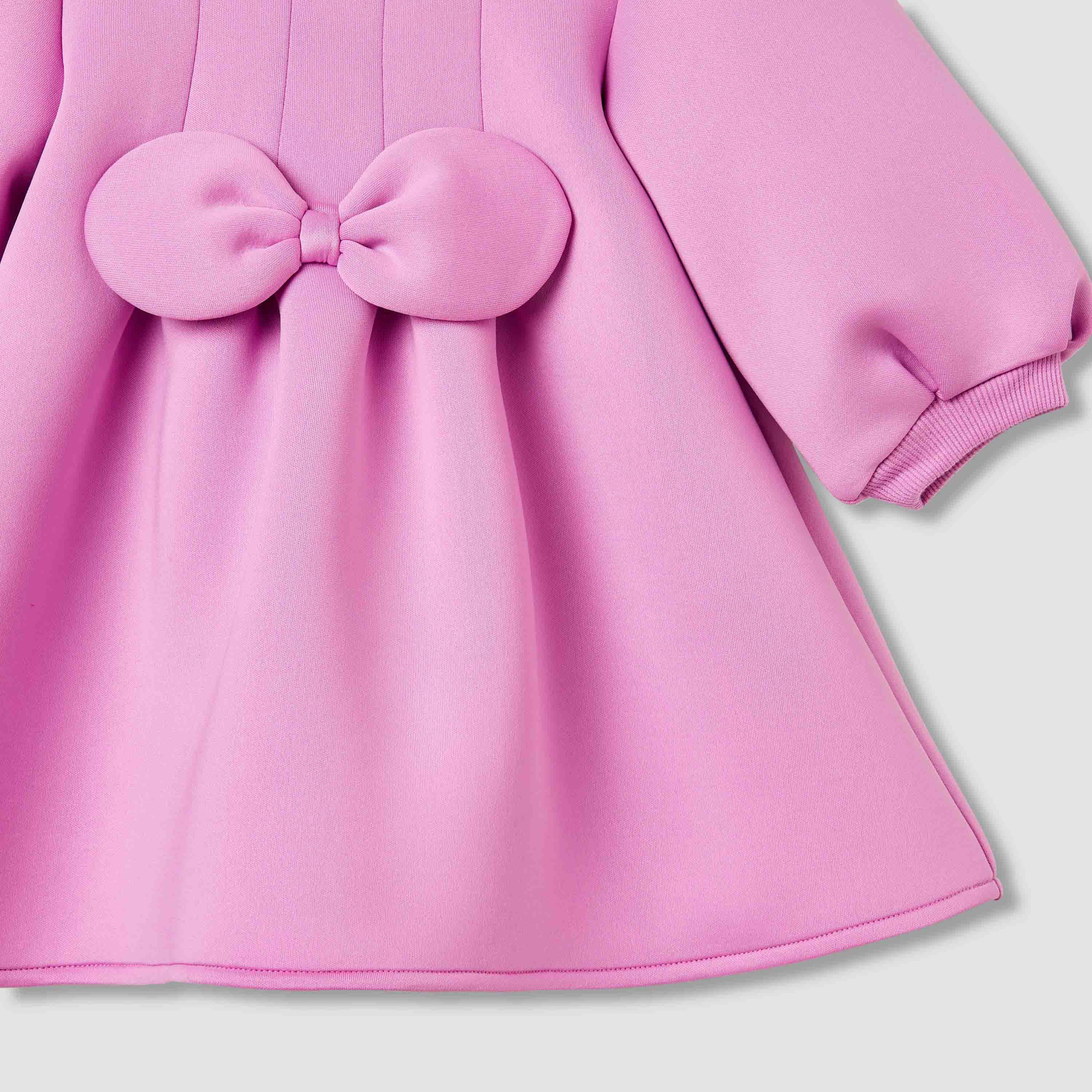 Juniors Bow Accent Dress with Long Sleeves and Stockings-baby-girls-clothing-dressesandjumpsuits-image-7