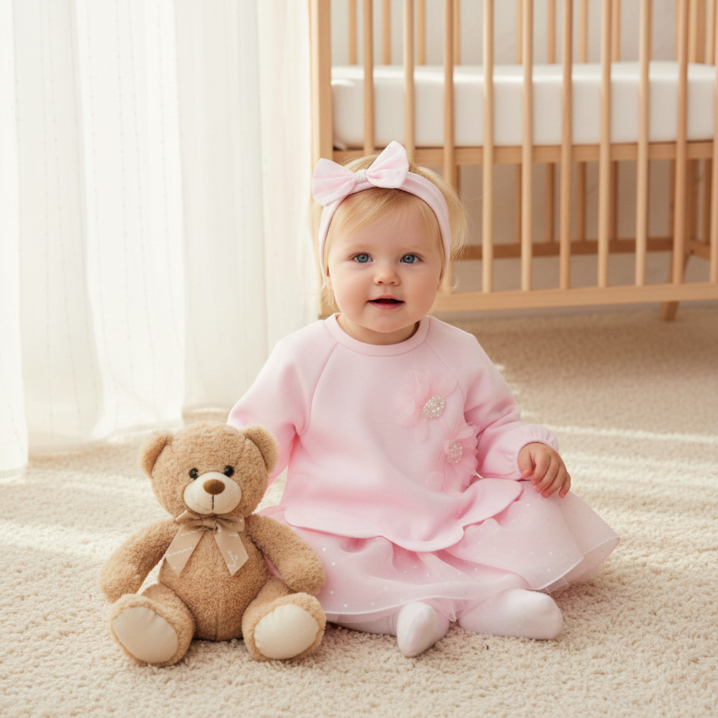 فستان كنزة بزينة زهرية وشريطة رأس من جونيورز-baby-girls-clothing-dressesandjumpsuits-image-8