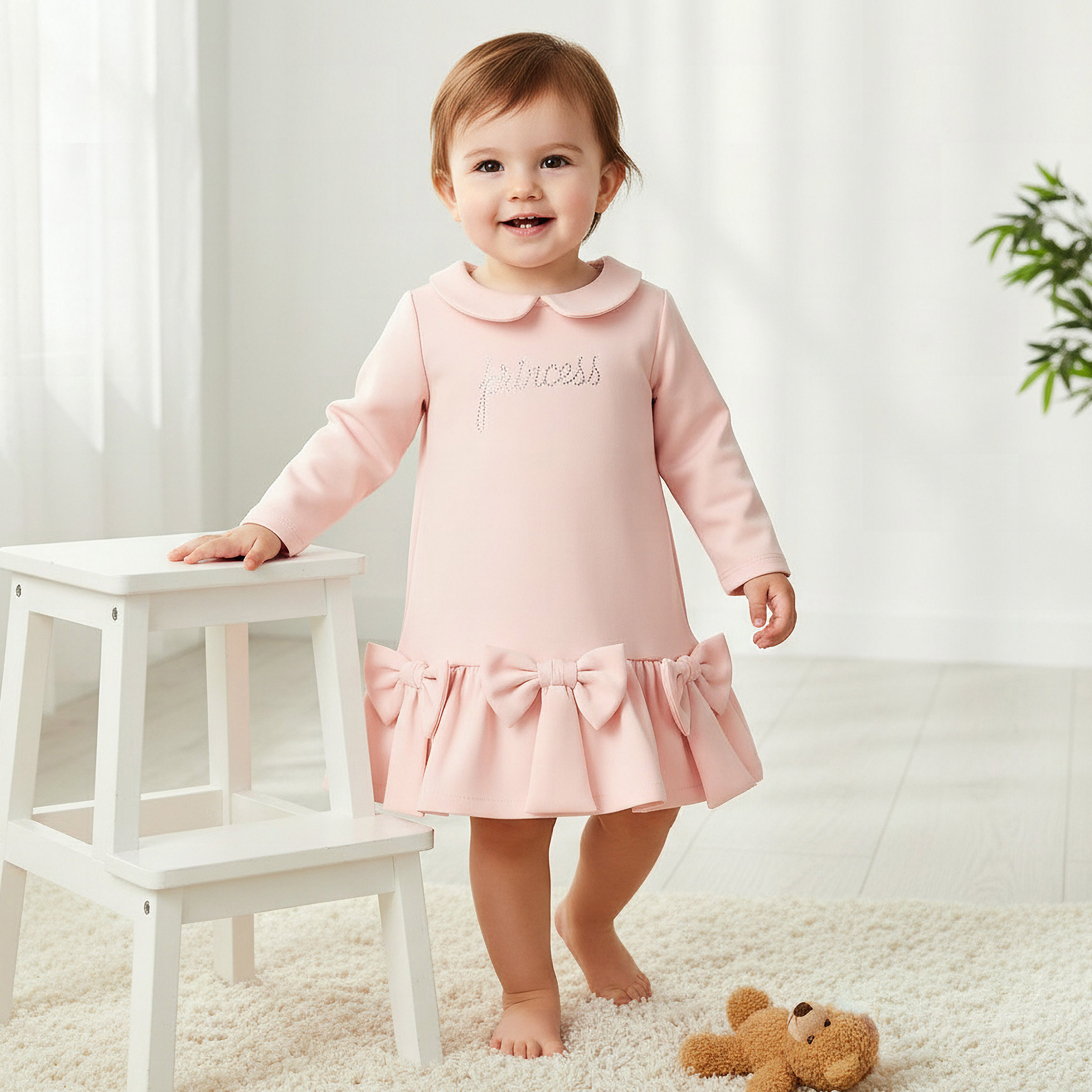 فستان بياقة بيتر بان وأكمام طويلة وسحاب إغلاق من جونيورز-baby-girls-clothing-dressesandjumpsuits-image-6