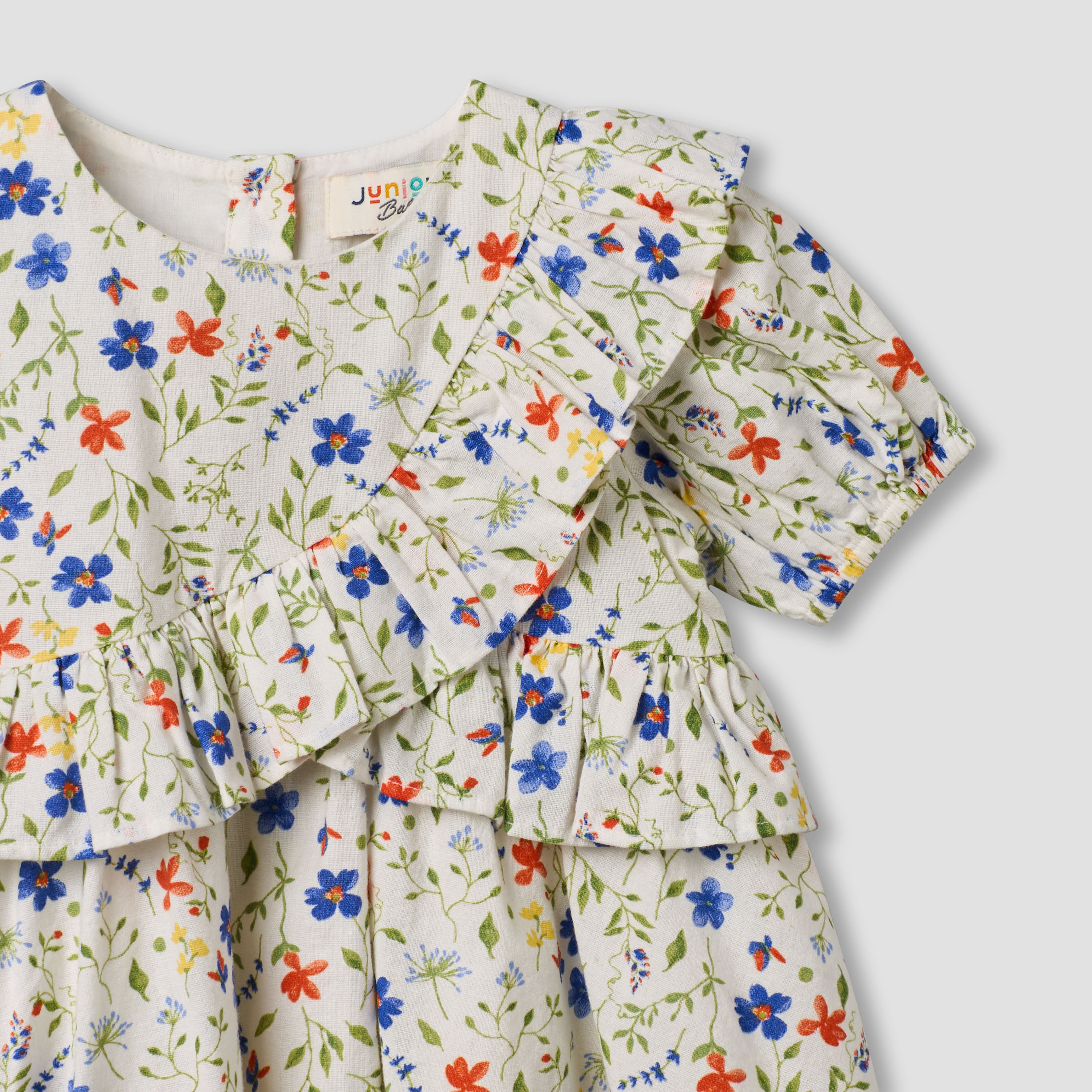 Juniors Round Neck Short Sleeves A-line Dress with Headband-baby-girls-clothing-dressesandjumpsuits-image-6