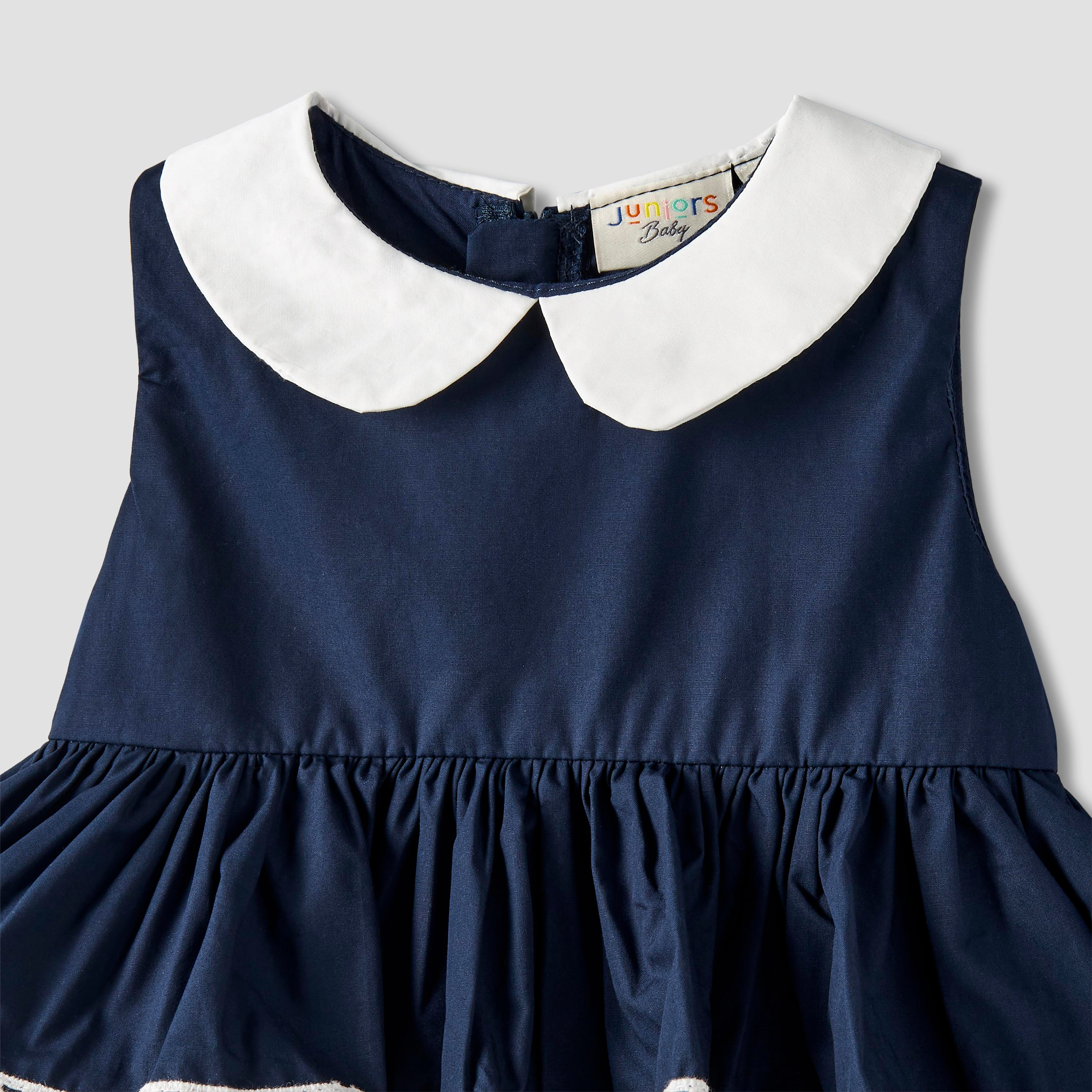Juniors Peter Pan Collar Sleeveless Tiered Dress with Lace Trim-baby-girls-clothing-dressesandjumpsuits-image-4