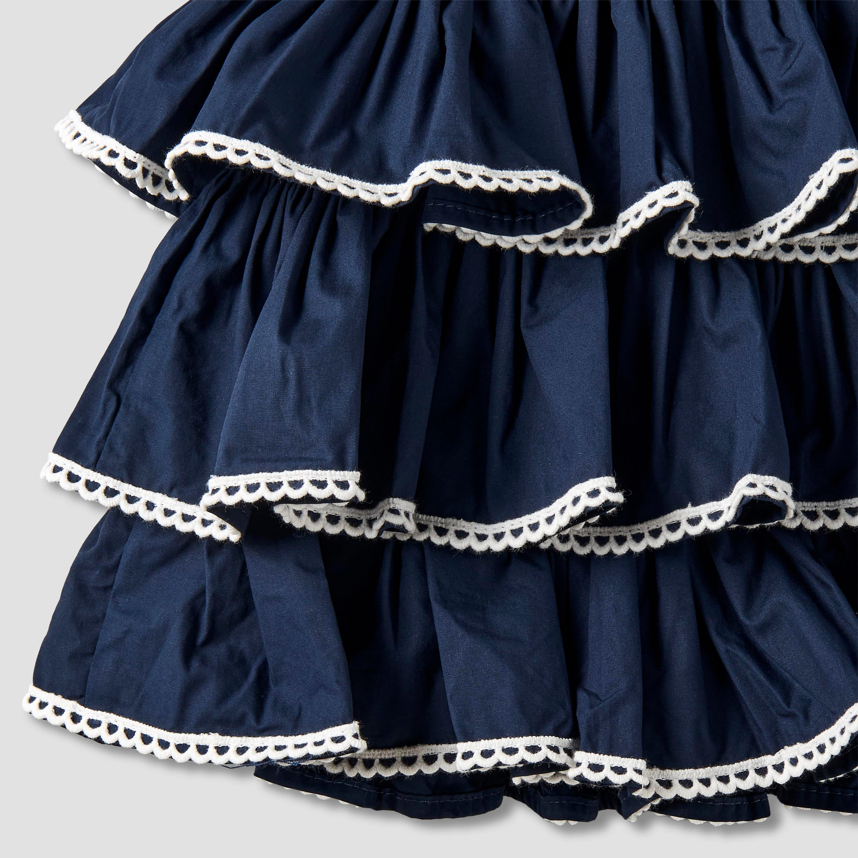 Juniors Peter Pan Collar Sleeveless Tiered Dress with Lace Trim-baby-girls-clothing-dressesandjumpsuits-image-5