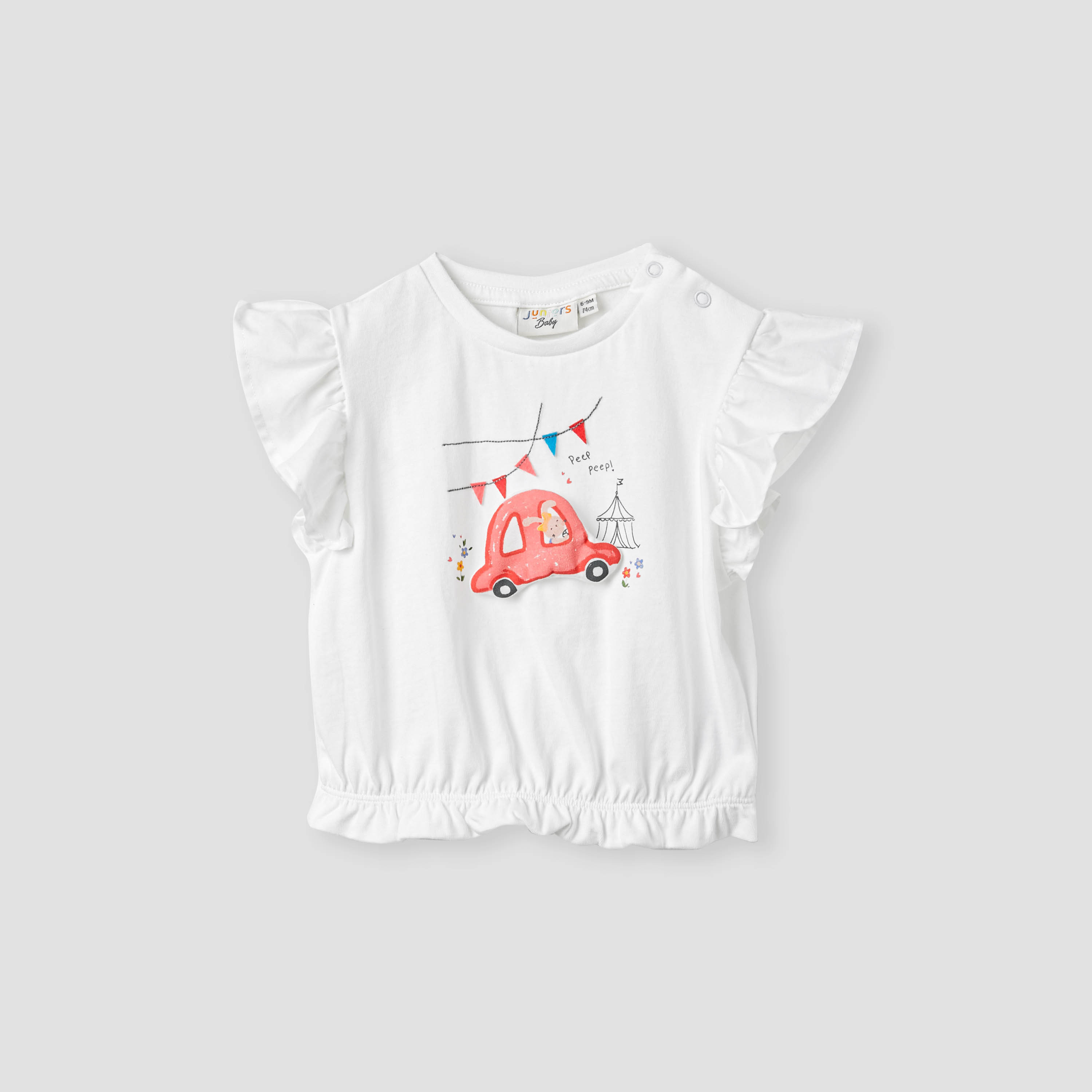 Juniors Printed T-shirt and Shorts with Headband-baby-girls-clothing-setsandcoords-image-2